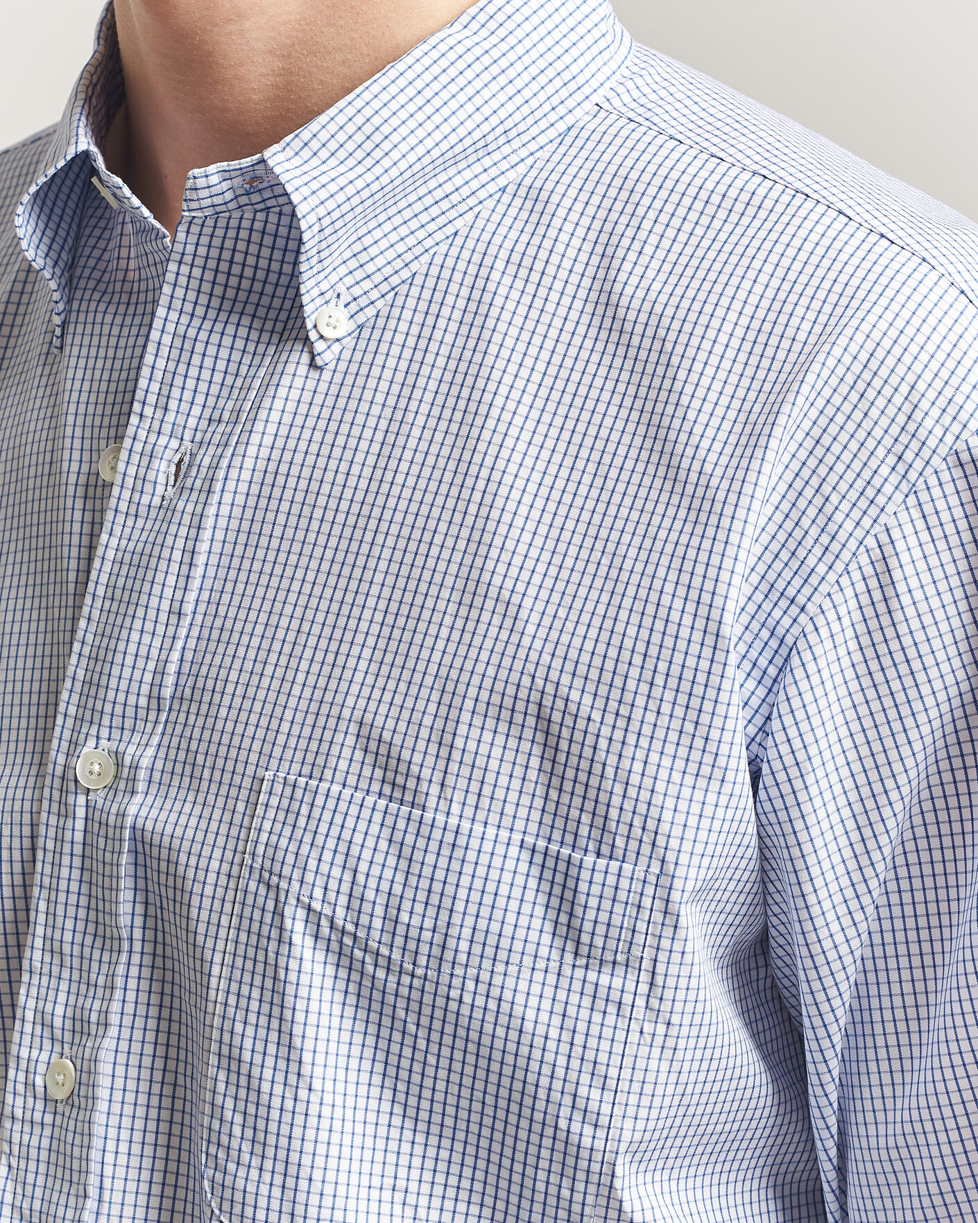 Heren | Overhemden | Kamakura Shirts | Vintage Ivy Button Down Shirt Blue Check