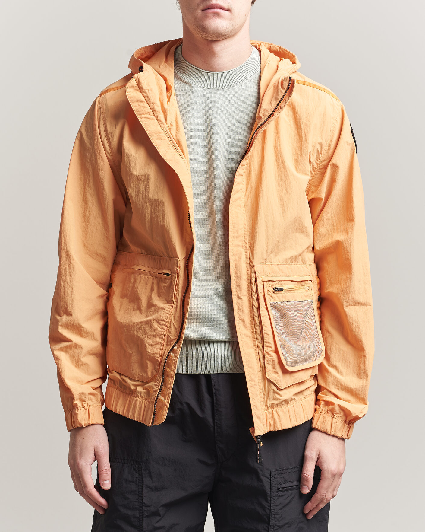 Heren | Jassen | Parajumpers | Rube Smash Peached Nylon Hooded Jacket Apricot Nectar