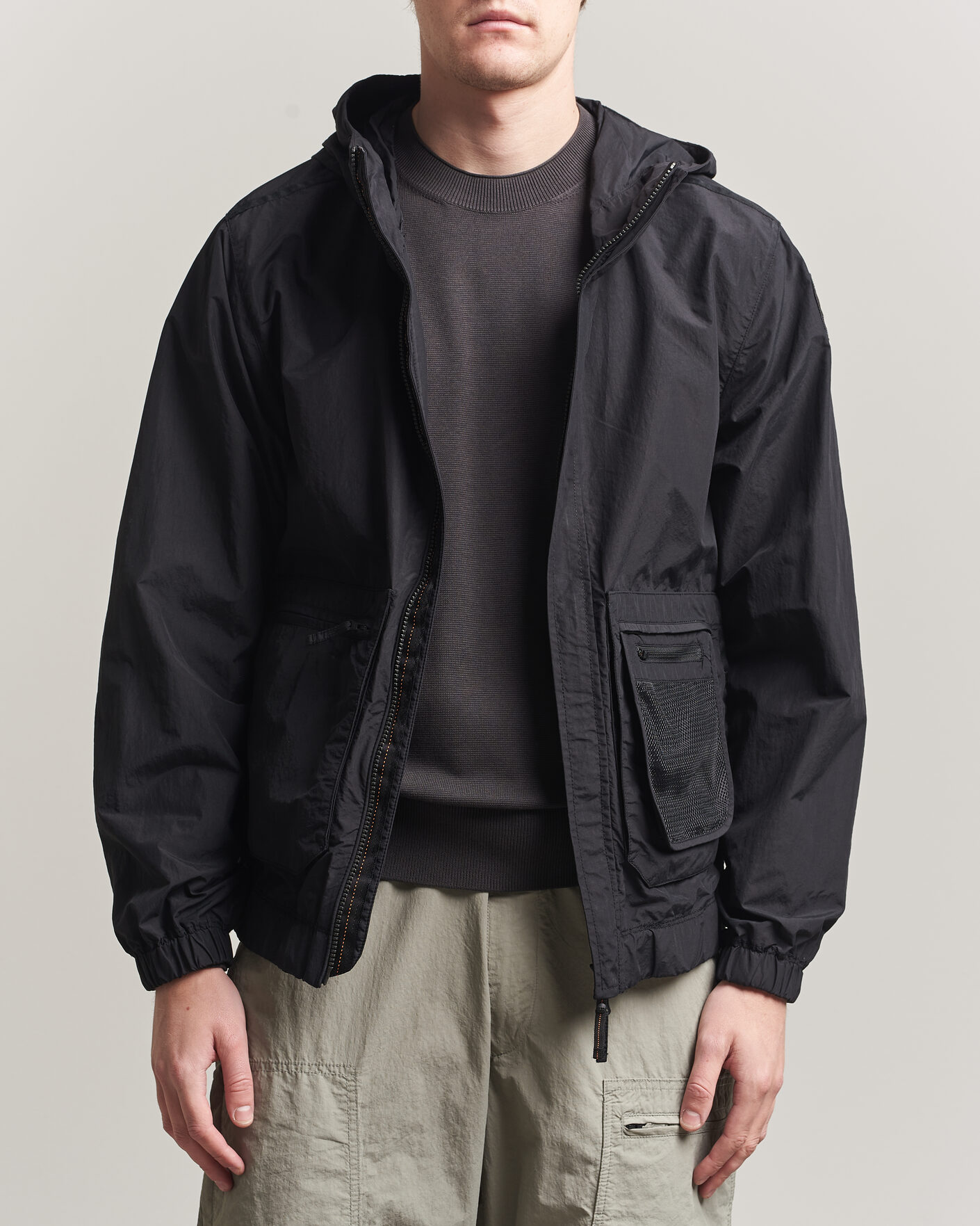 Homme | Manteaux Et Vestes | Parajumpers | Rube Smash Peached Nylon Hooded Jacket Black