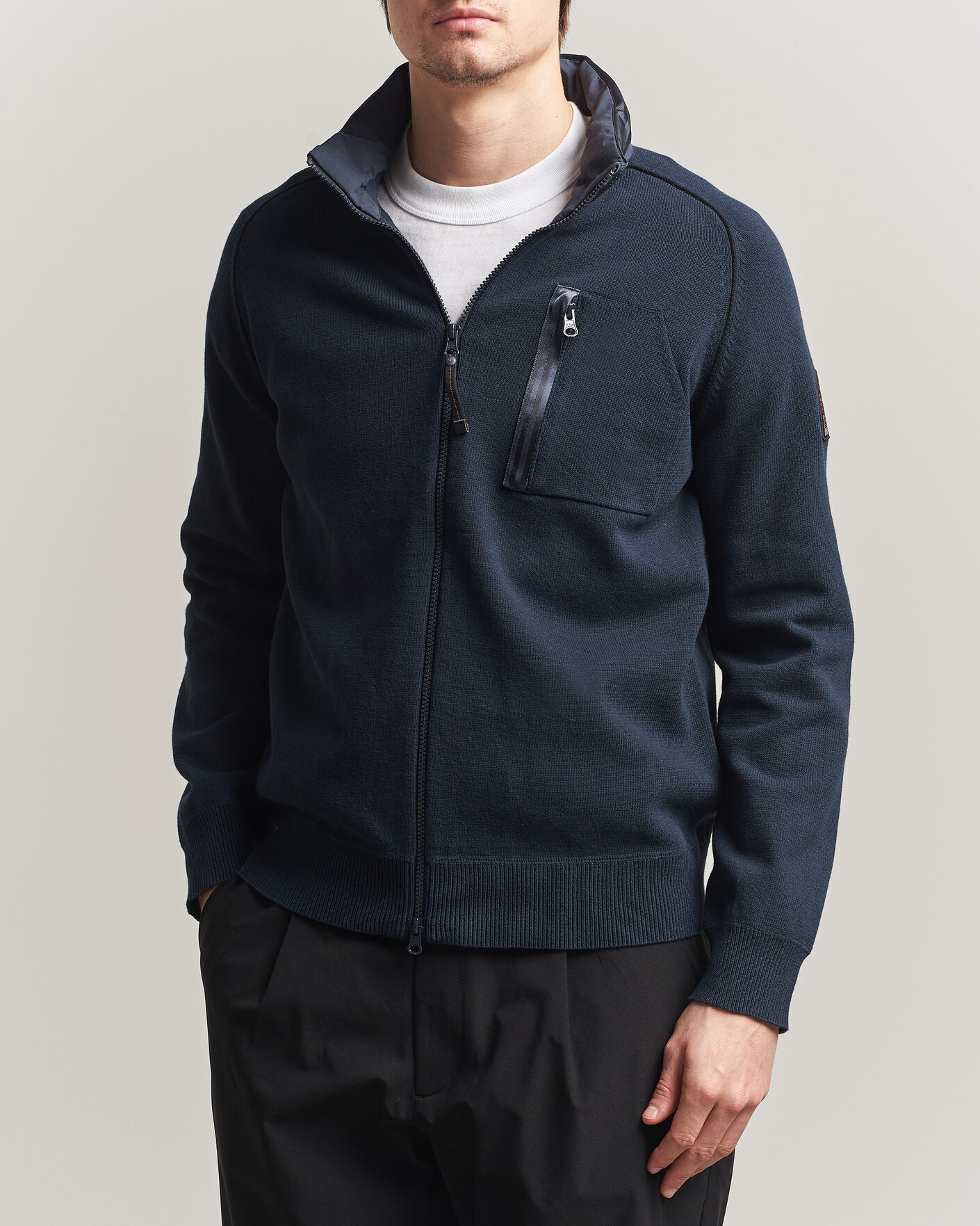 Heren | Jassen | Parajumpers | Bargany Rescue Knitted Hybrid Jacket Ink Blue