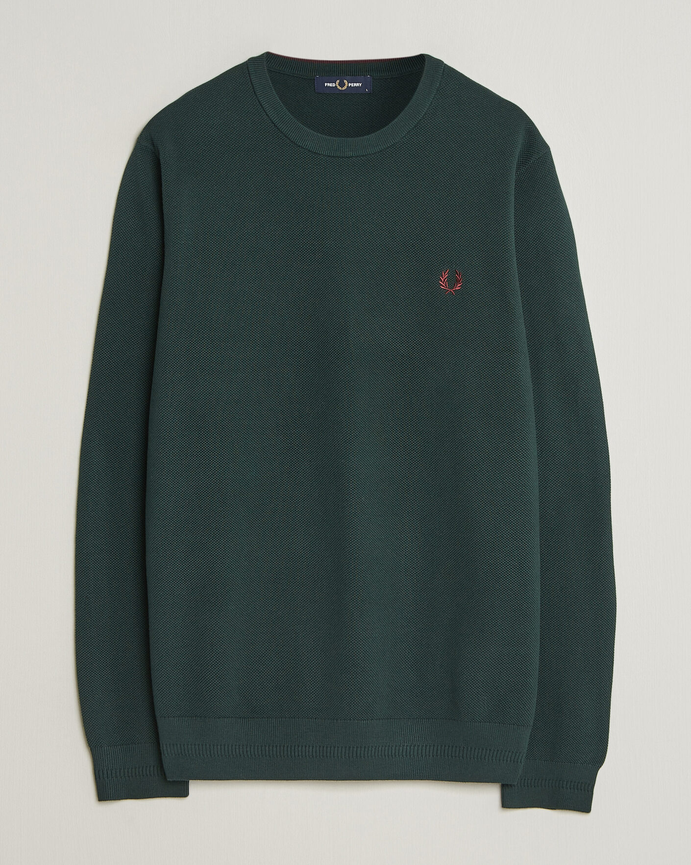 Heren | Truien | Fred Perry | Piqué Stitched Sweater Grassroots Green