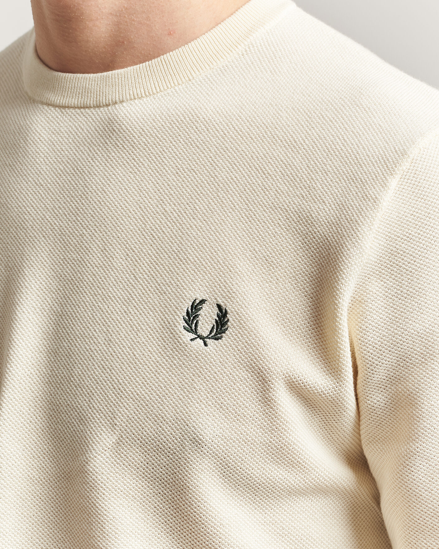 Heren | Truien | Fred Perry | Piqué Stitched Sweater Ecru