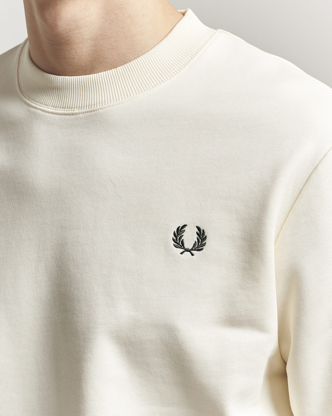 Homme | Pulls Et Tricots | Fred Perry | Crew Neck Sweatshirt Ecru