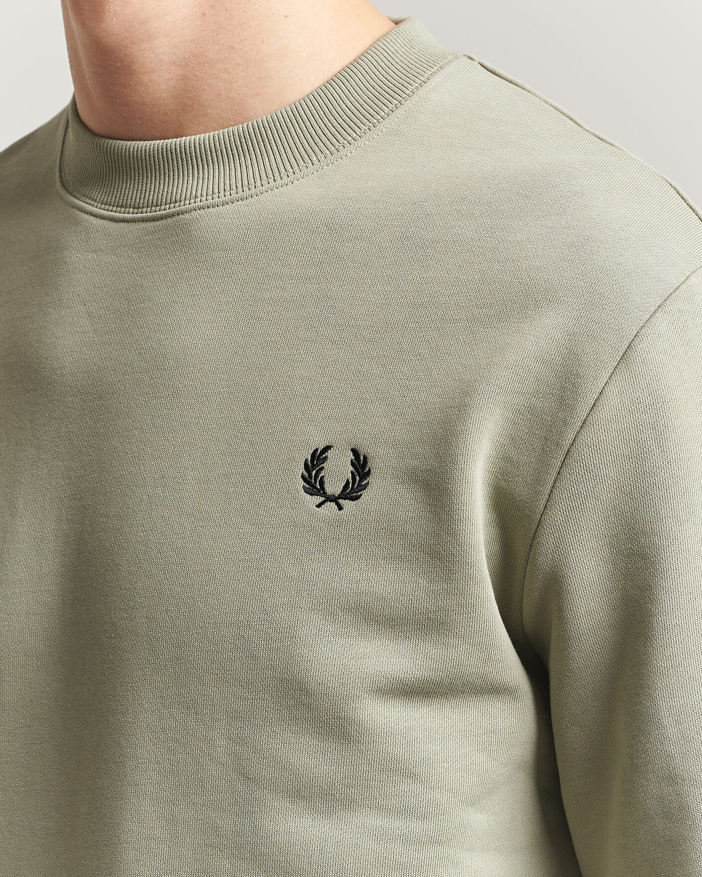 Homme | Pulls Et Tricots | Fred Perry | Crew Neck Sweatshirt Seagrass Green