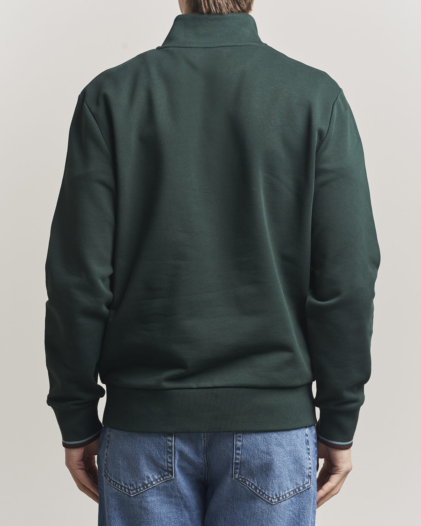 Homme | Pulls Et Tricots | Fred Perry | Half Zip Sweatshirt Grassroots Green