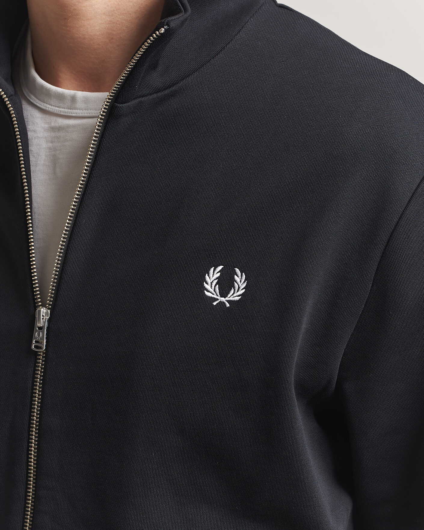 Homme | Pulls Et Tricots | Fred Perry | Full Zip Sweatshirt Black