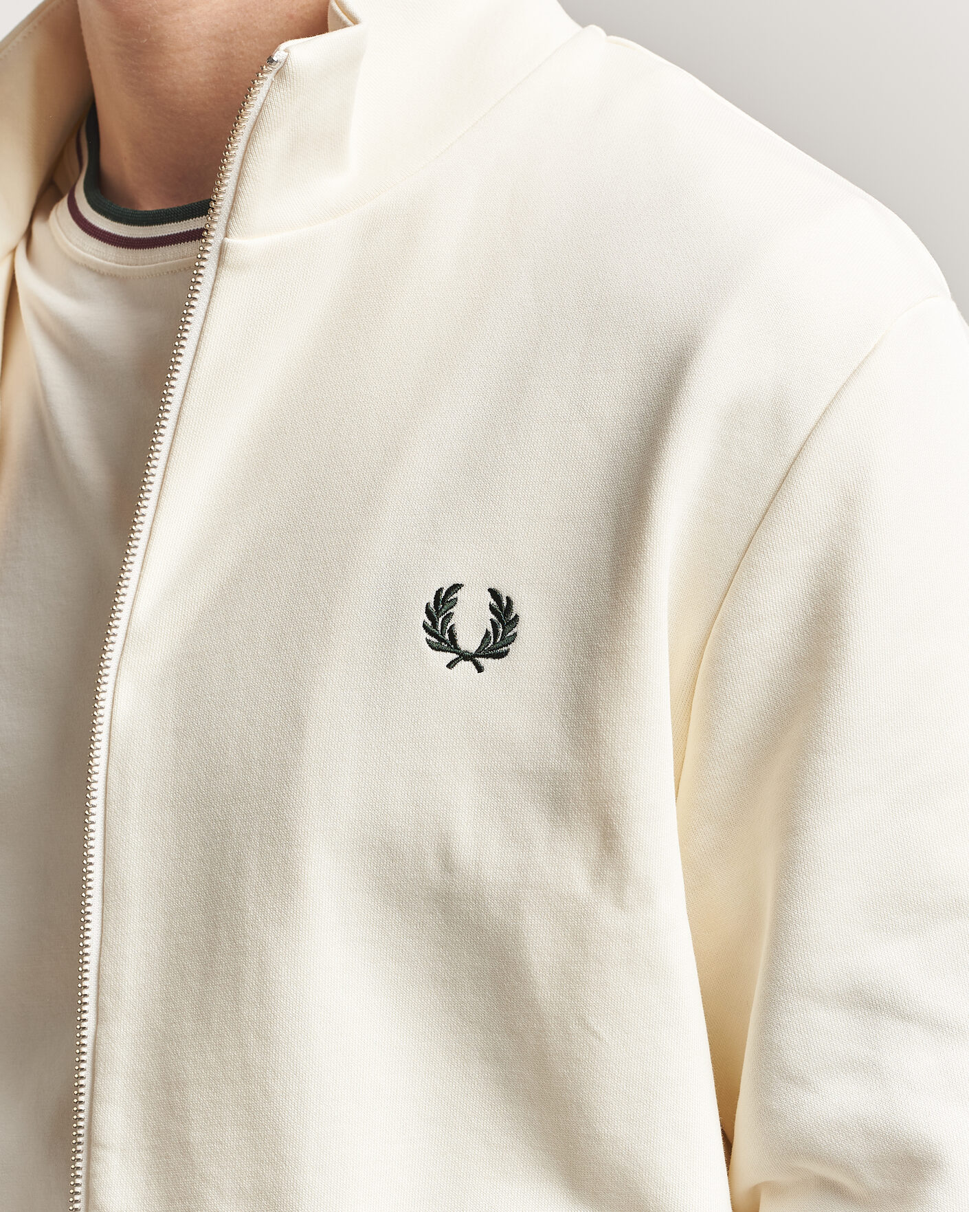 Heren | Truien | Fred Perry | Full Zip Sweatshirt Ecru