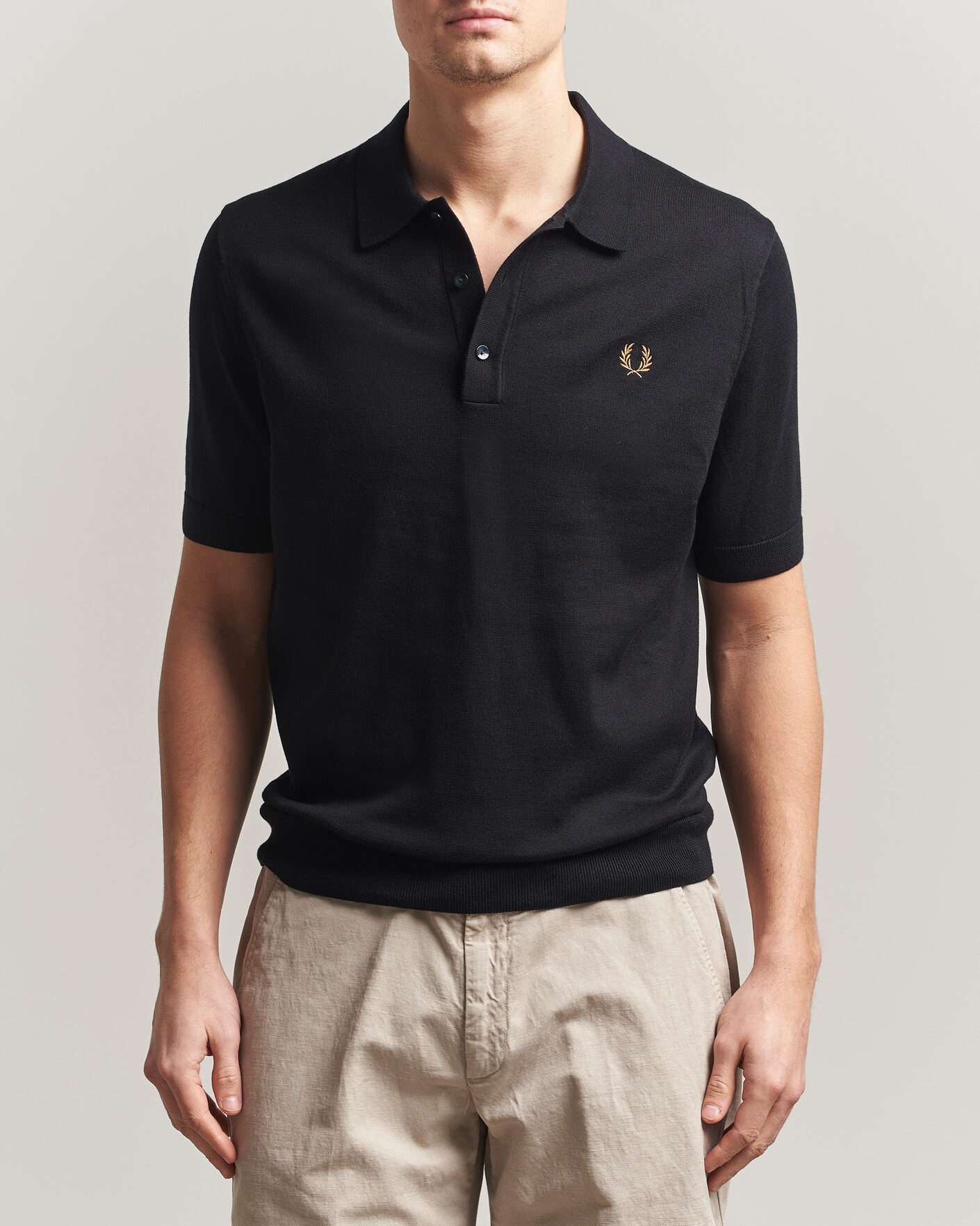 Homme | Polos | Fred Perry | Cotton Knitted Polo Black