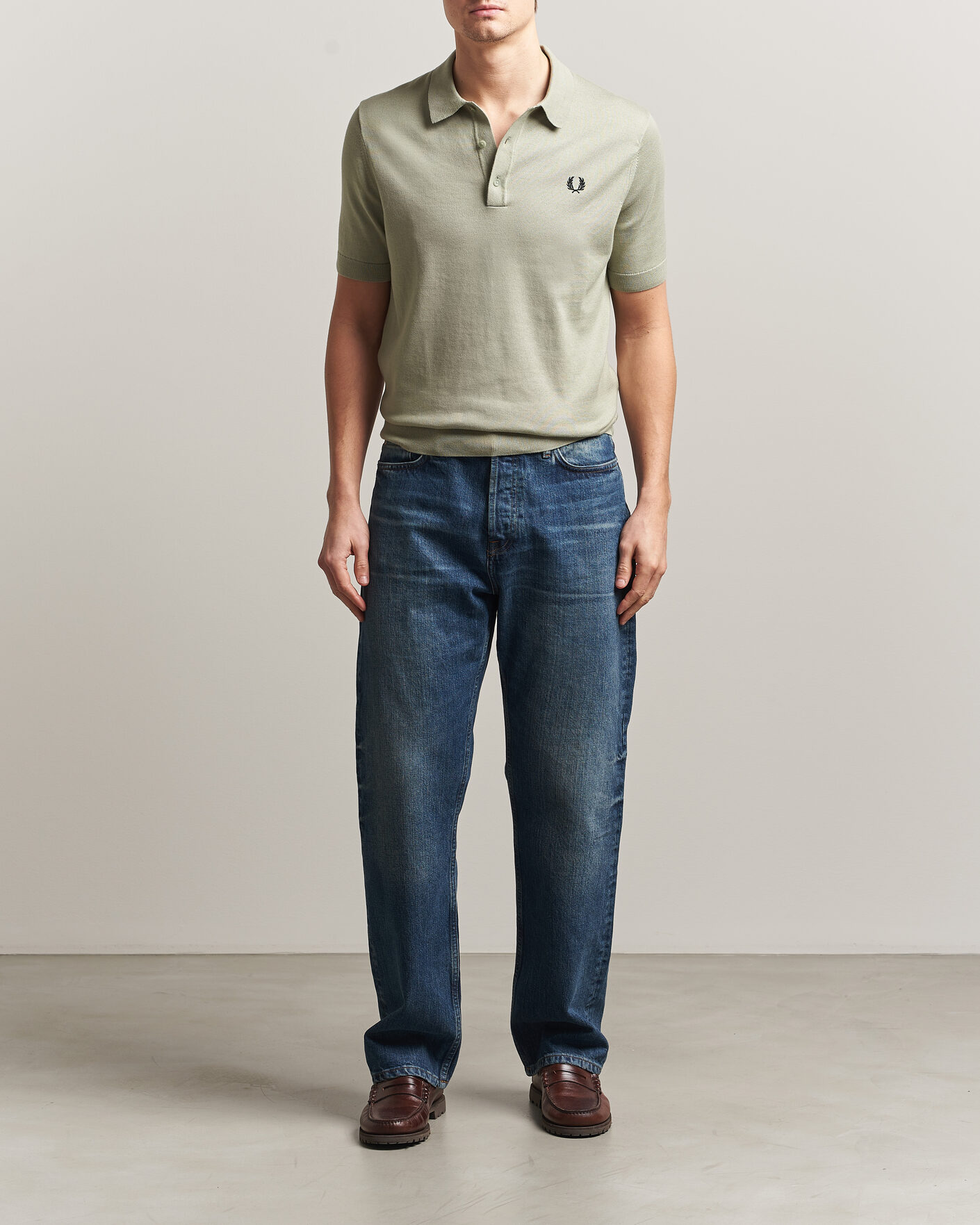 Heren | Polo's | Fred Perry | Cotton Knitted Polo Seagrass Green