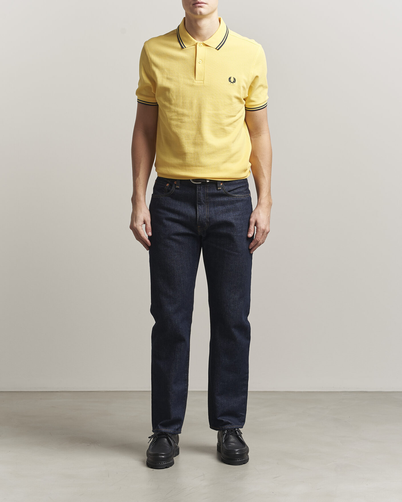 Heren | Polo's | Fred Perry | Twin Tipped Polo Shirt Lemon Yellow