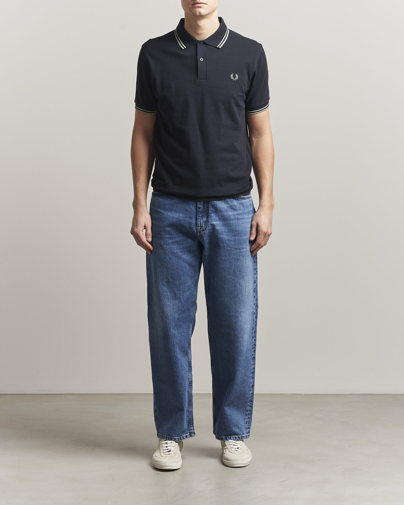Homme | Polos | Fred Perry | Twin Tipped Polo Shirt Navy