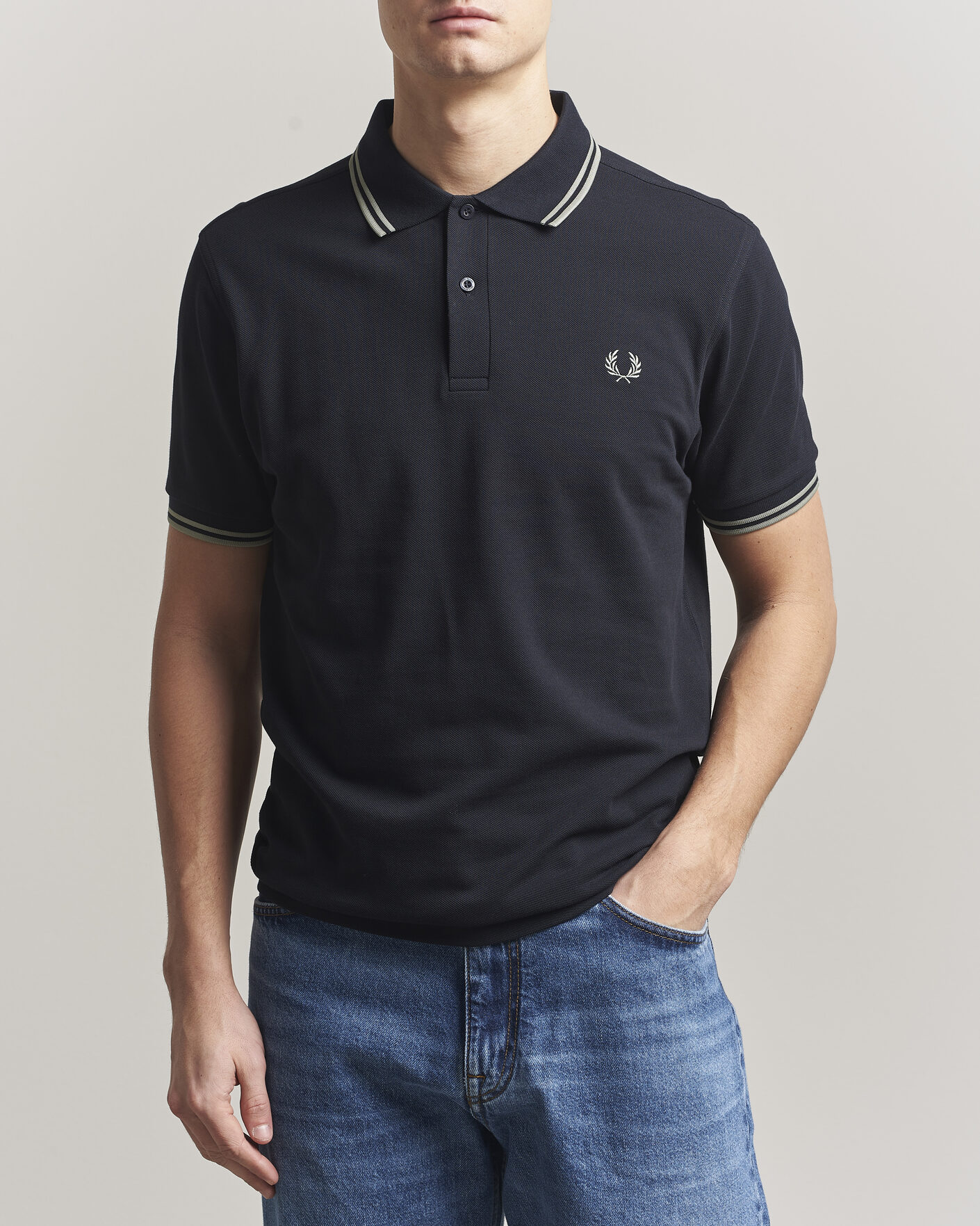 Homme | Polos | Fred Perry | Twin Tipped Polo Shirt Navy