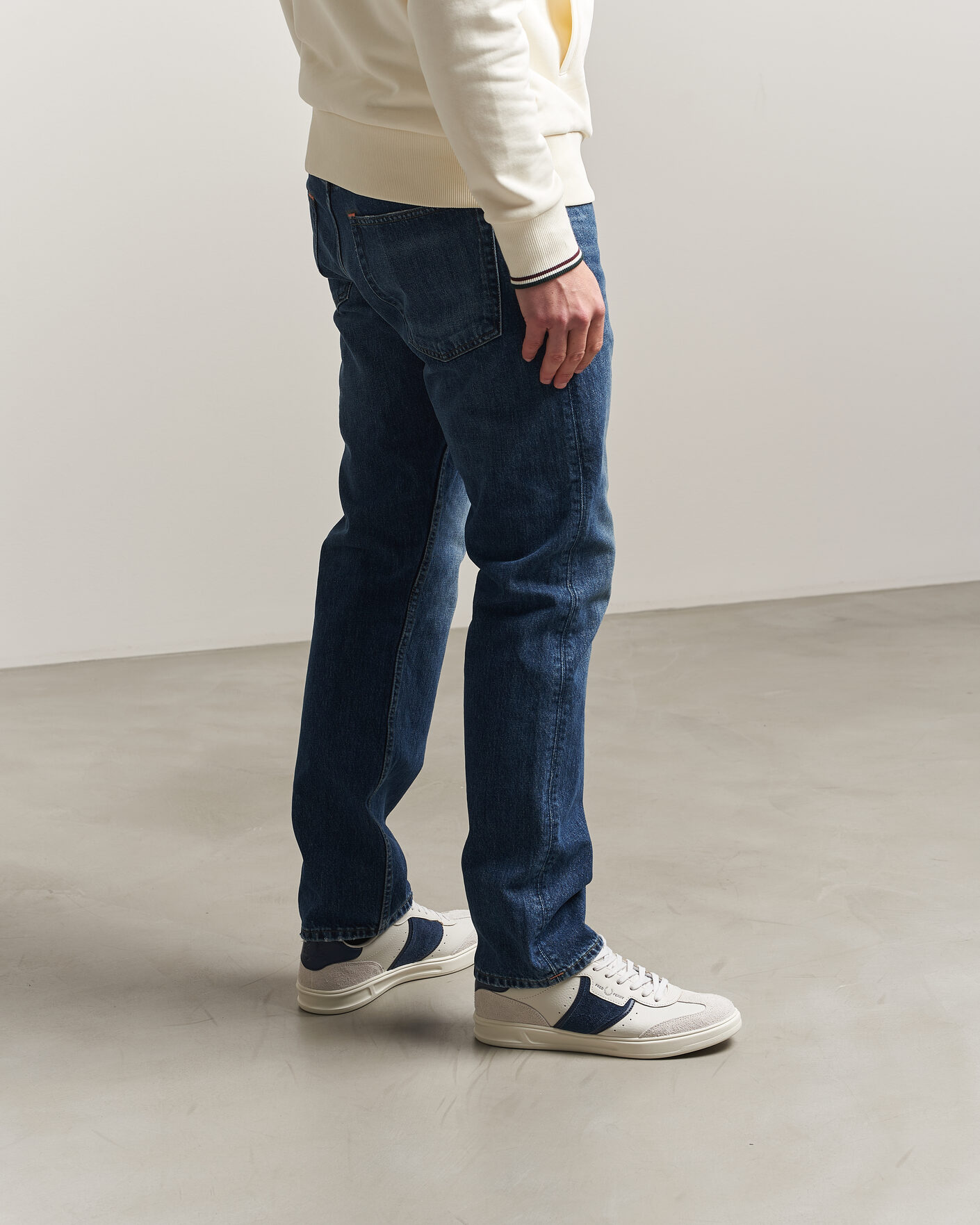 Homme | Baskets | Fred Perry | B4 Leather/Suede Sneaker Porcelain/Navy