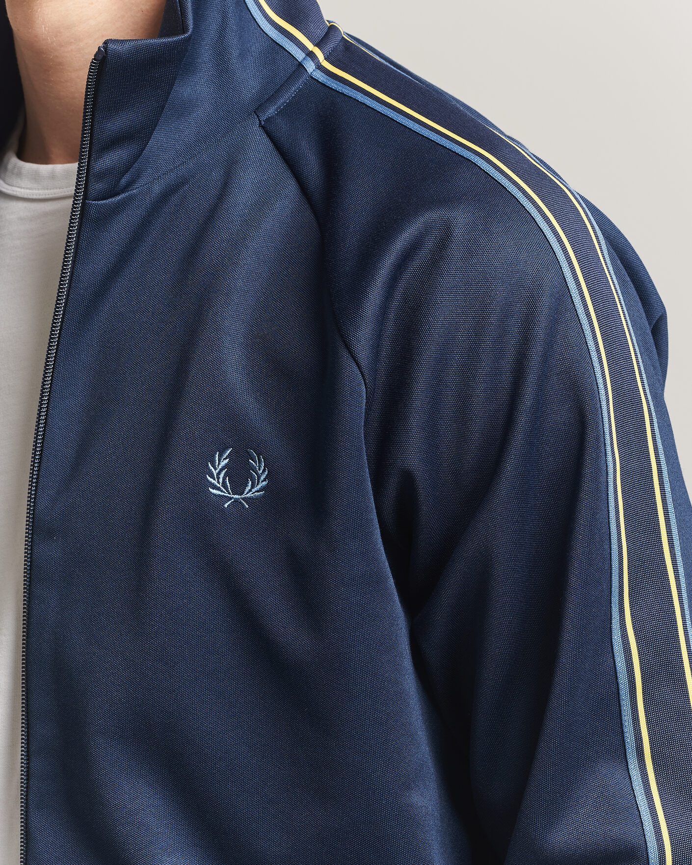 Heren | Truien | Fred Perry | Tramline Taped Track Jacket Tennis Blue