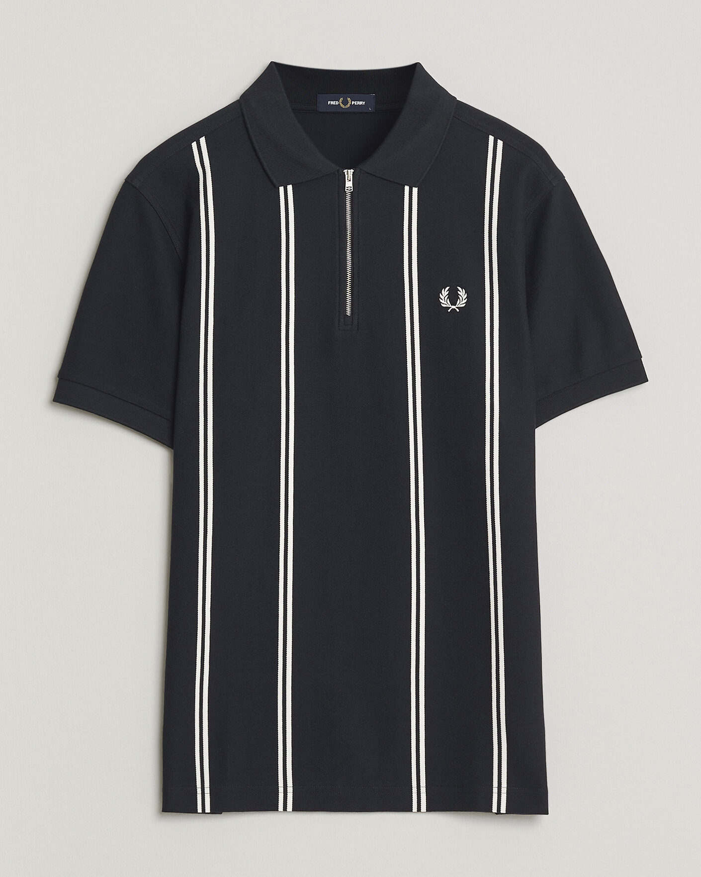 Homme | Polos | Fred Perry | Vertical Striped Polo Navy