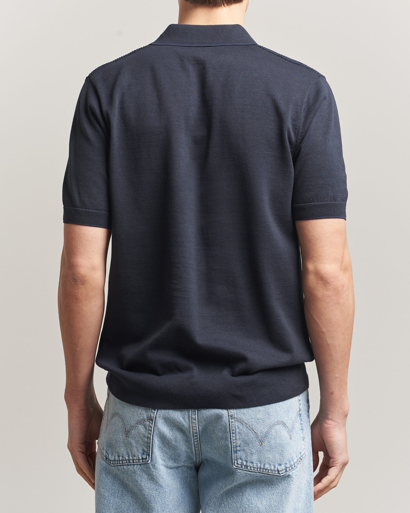 Heren | Polo's | Fred Perry | Waffle Knitted Polo Navy