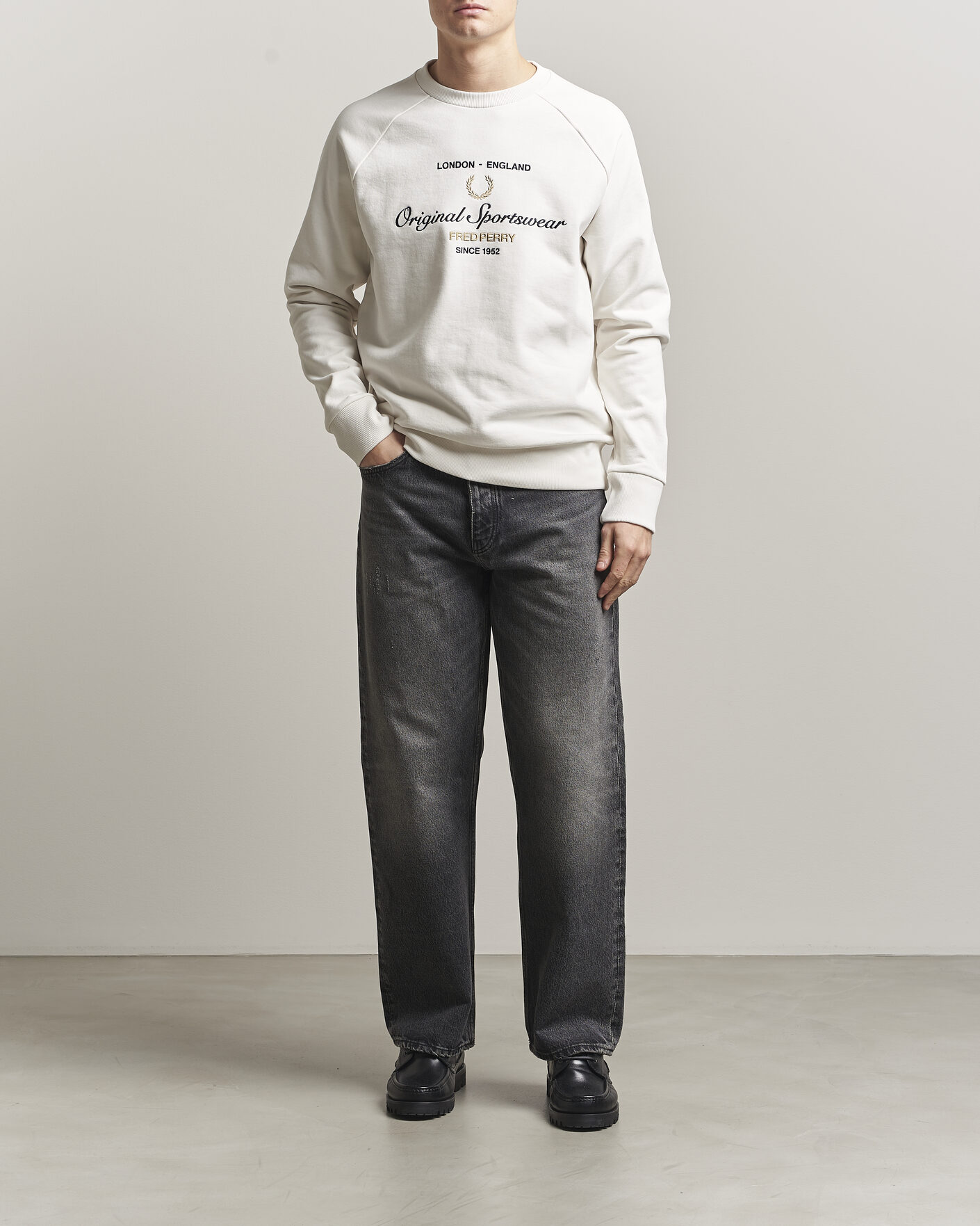 Heren | Truien | Fred Perry | Original Sportswear Sweatshirt Snow White