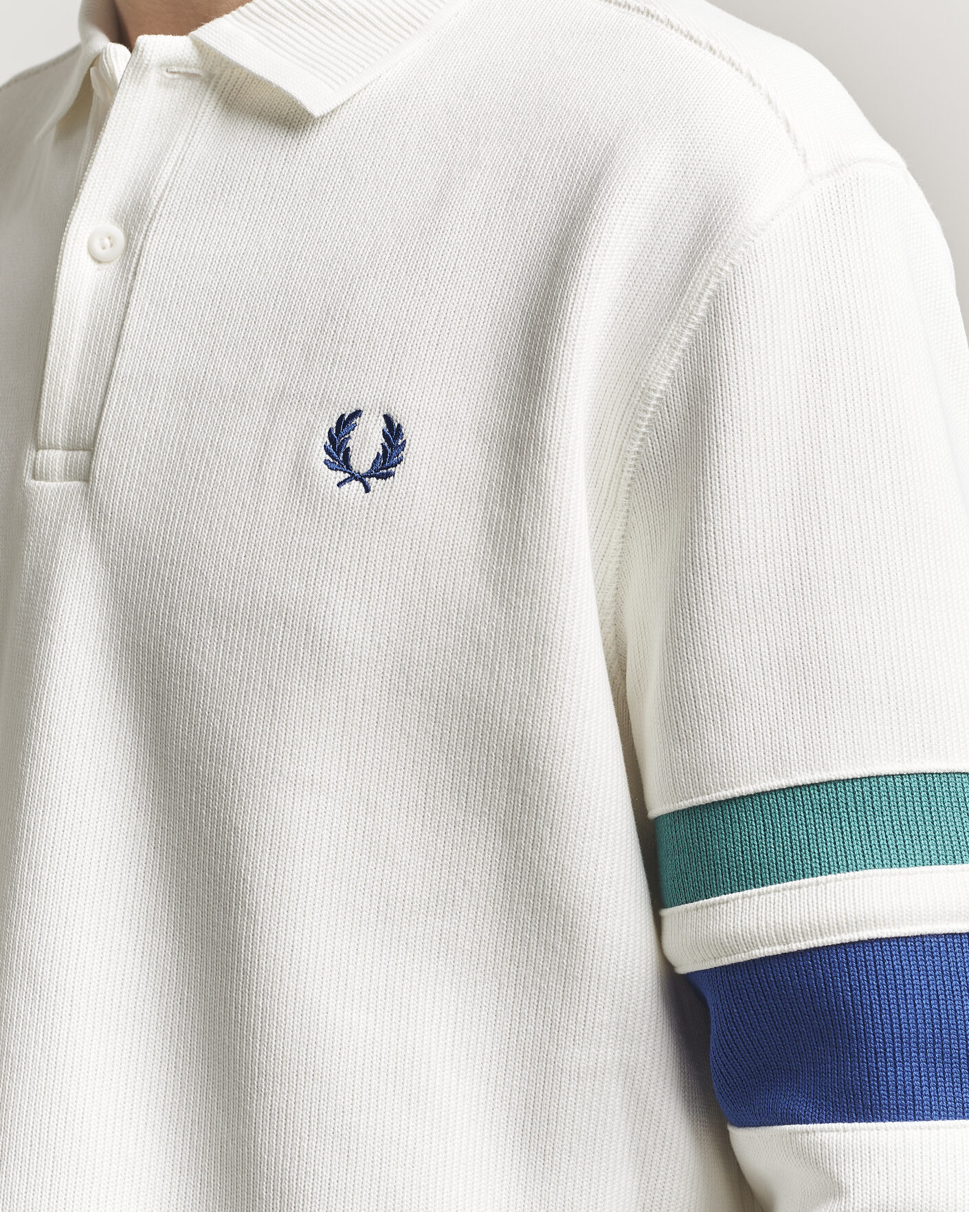 Homme | Pulls Et Tricots | Fred Perry | Tipped Sleeve Rugger Snow White