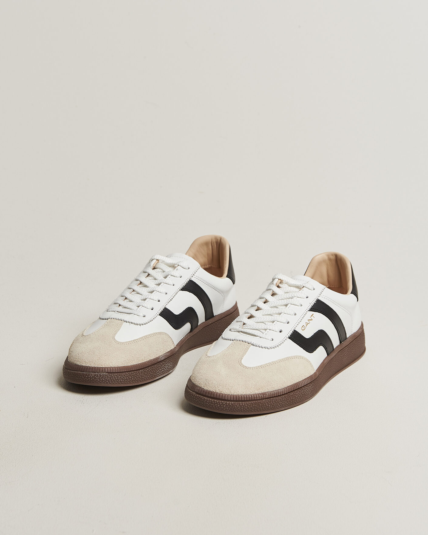 Heren | Sneakers | Gant | Cuzmo Leather/Suede Sneaker White/Black