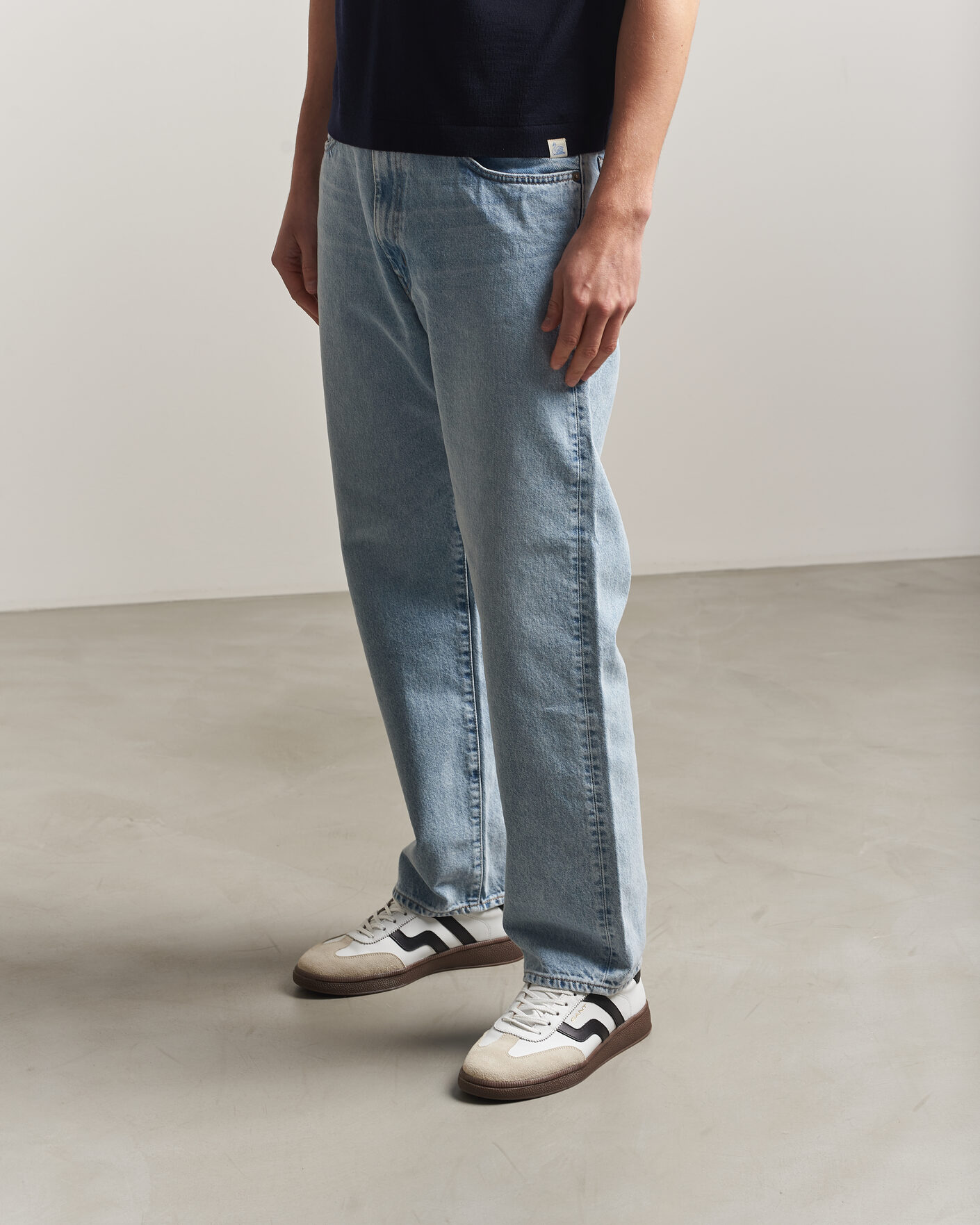 Heren | Sneakers | Gant | Cuzmo Leather/Suede Sneaker White/Black