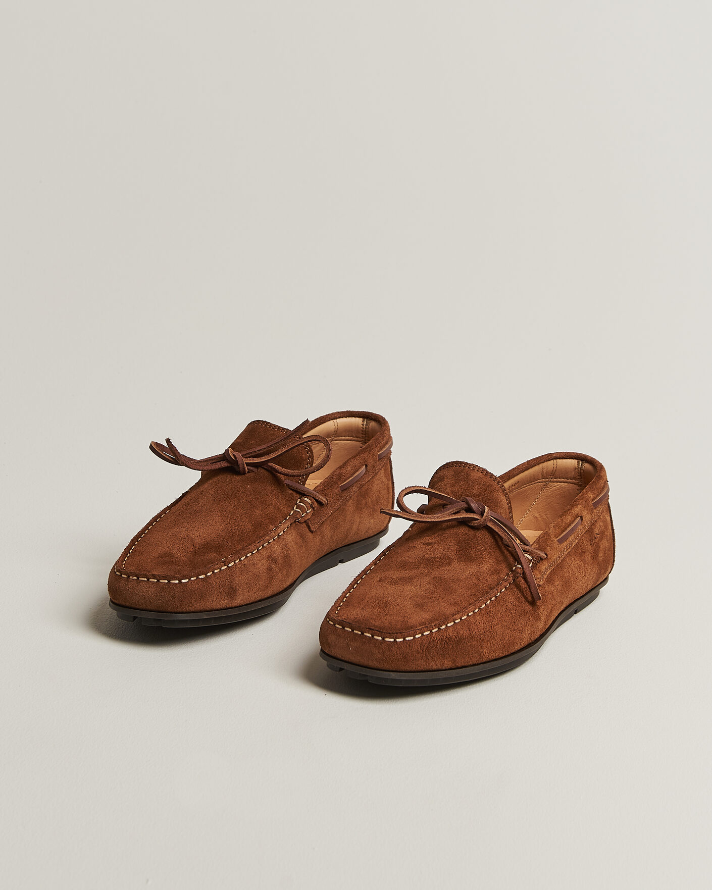 Homme | Mocassins | Gant | Wilmon Laced Suede Car Shoe Cognac