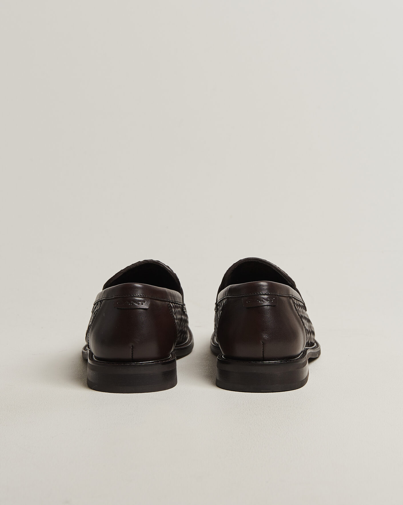 Heren | Instappers | GANT | Lozham Braided Leather Loafer Dark Brown