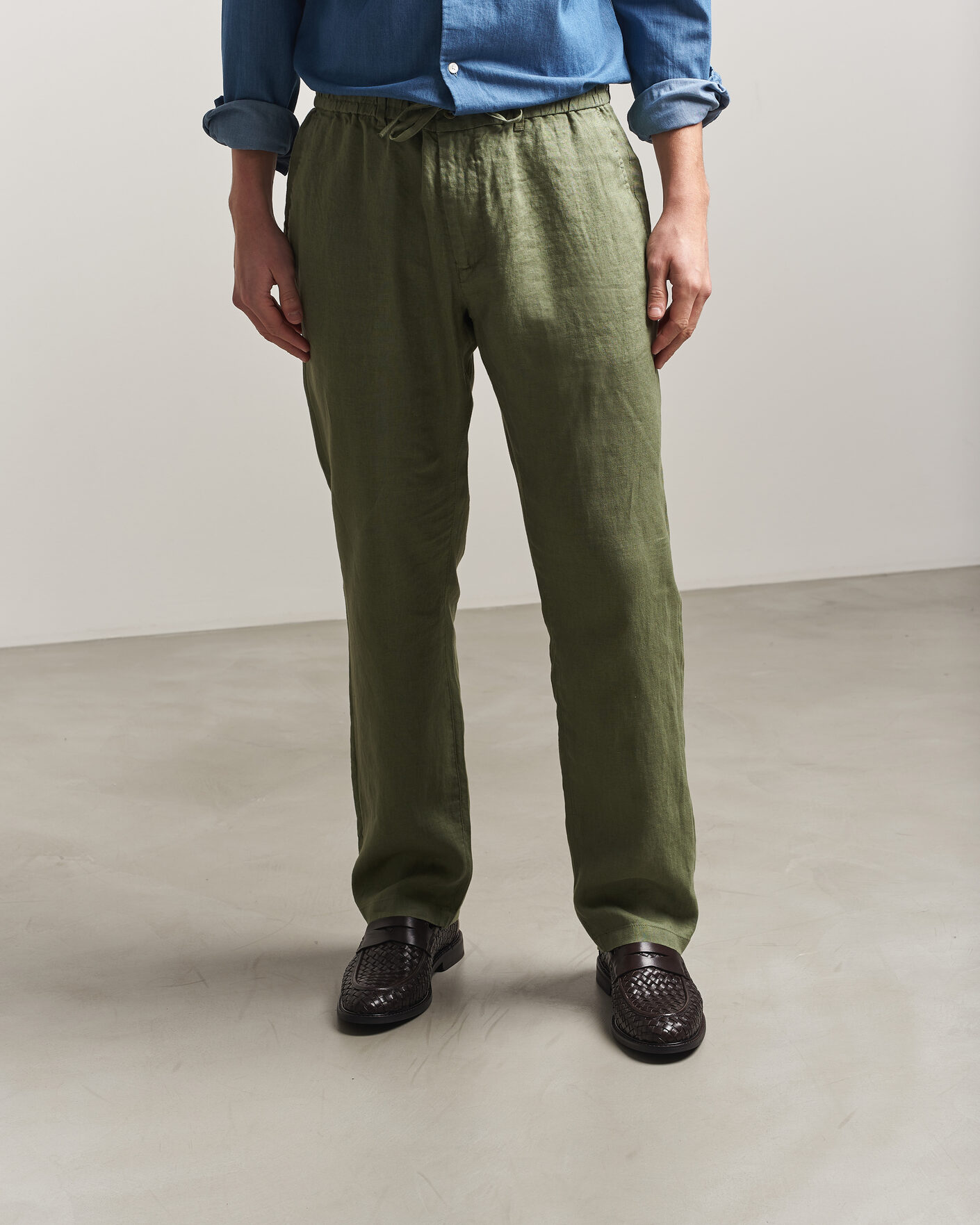 Heren | Instappers | Gant | Lozham Braided Leather Loafer Dark Brown