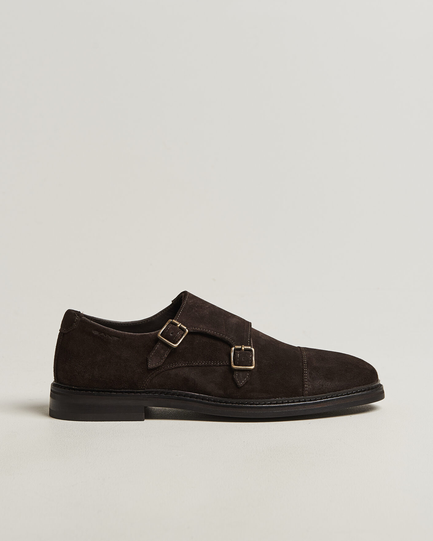 Homme | Chaussures À Boucles | Gant | Bidford Suede Double Monkstrap Dark Brown