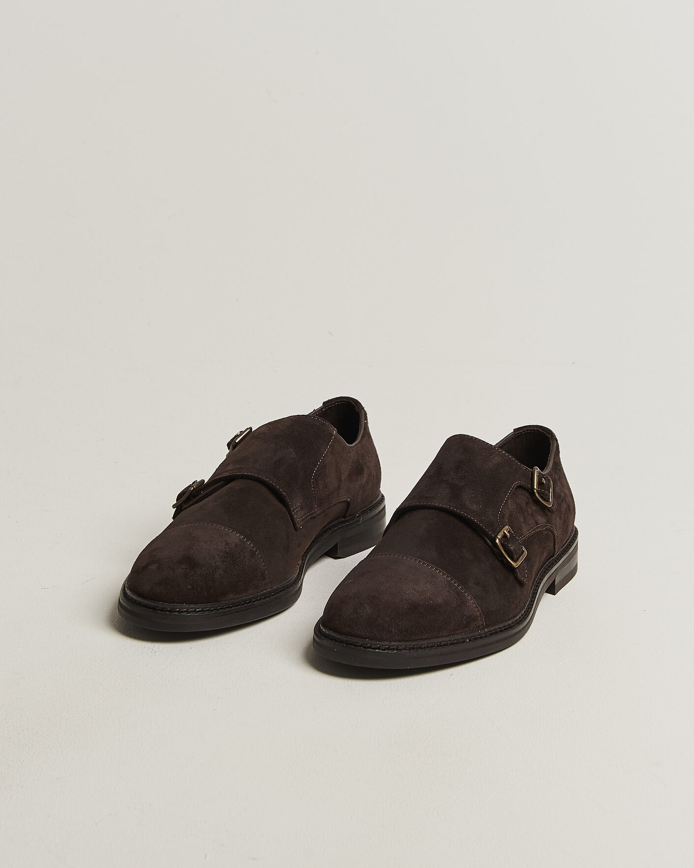 Homme | Chaussures À Boucles | Gant | Bidford Suede Double Monkstrap Dark Brown