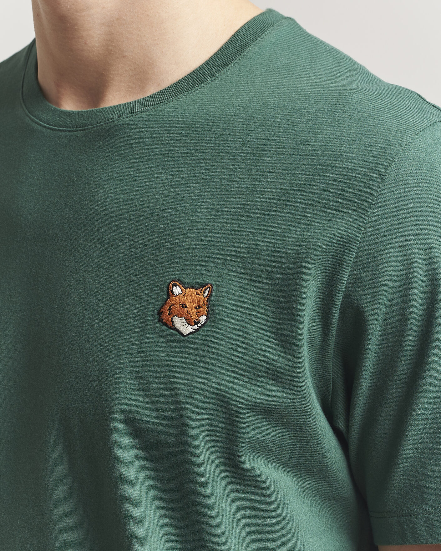 Heren | T-shirts | Maison Kitsuné | Fox Head T-Shirt Bottle Green
