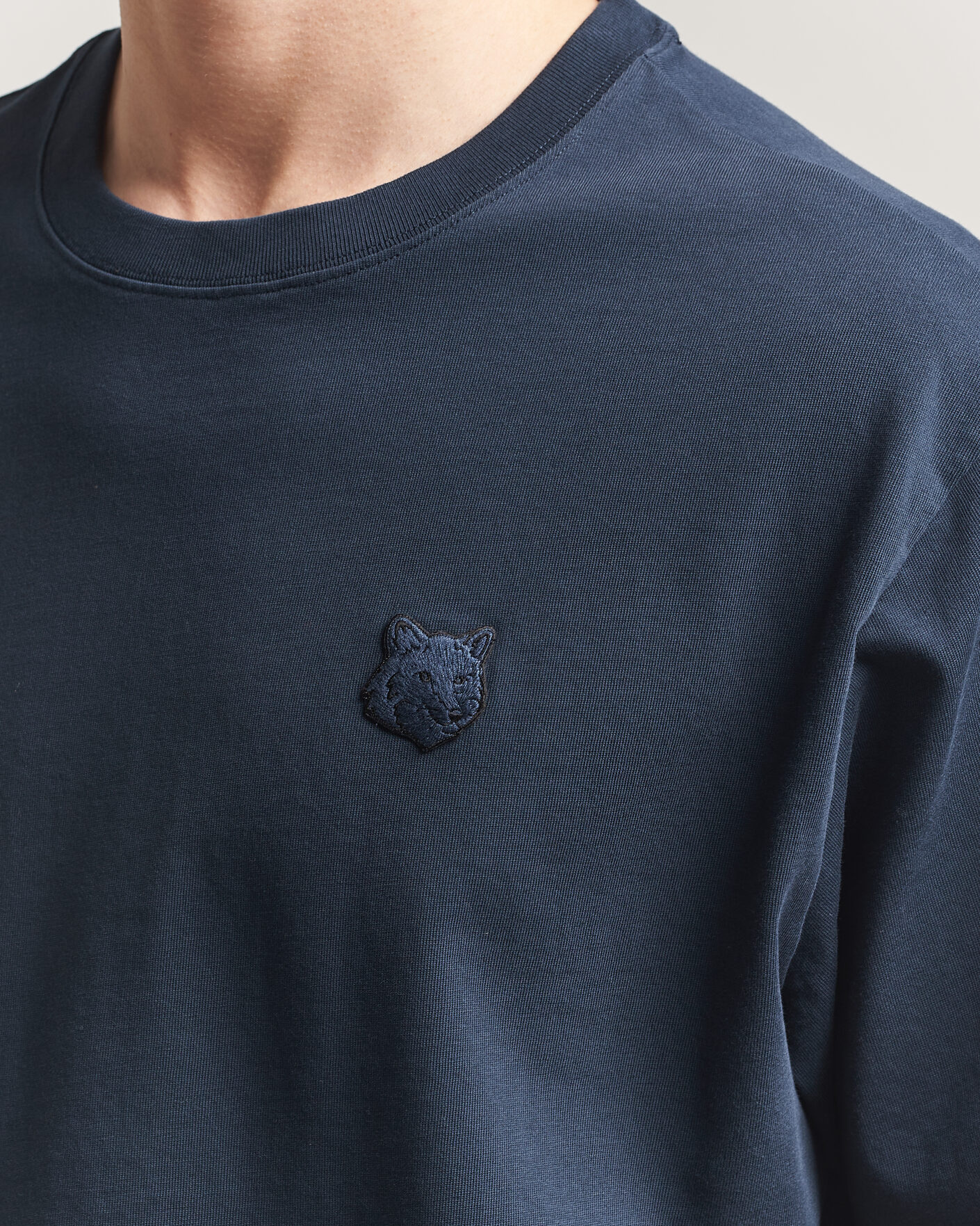 Heren | T-shirts | Maison Kitsuné | Tonal Fox Head T-Shirt Navy