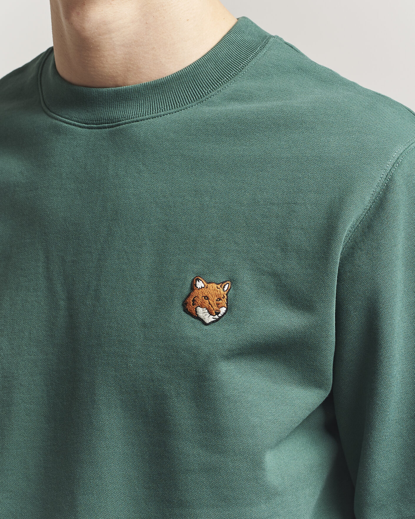 Homme | Pulls Et Tricots | Maison Kitsuné | Fox Head Sweatshirt Bottle Green