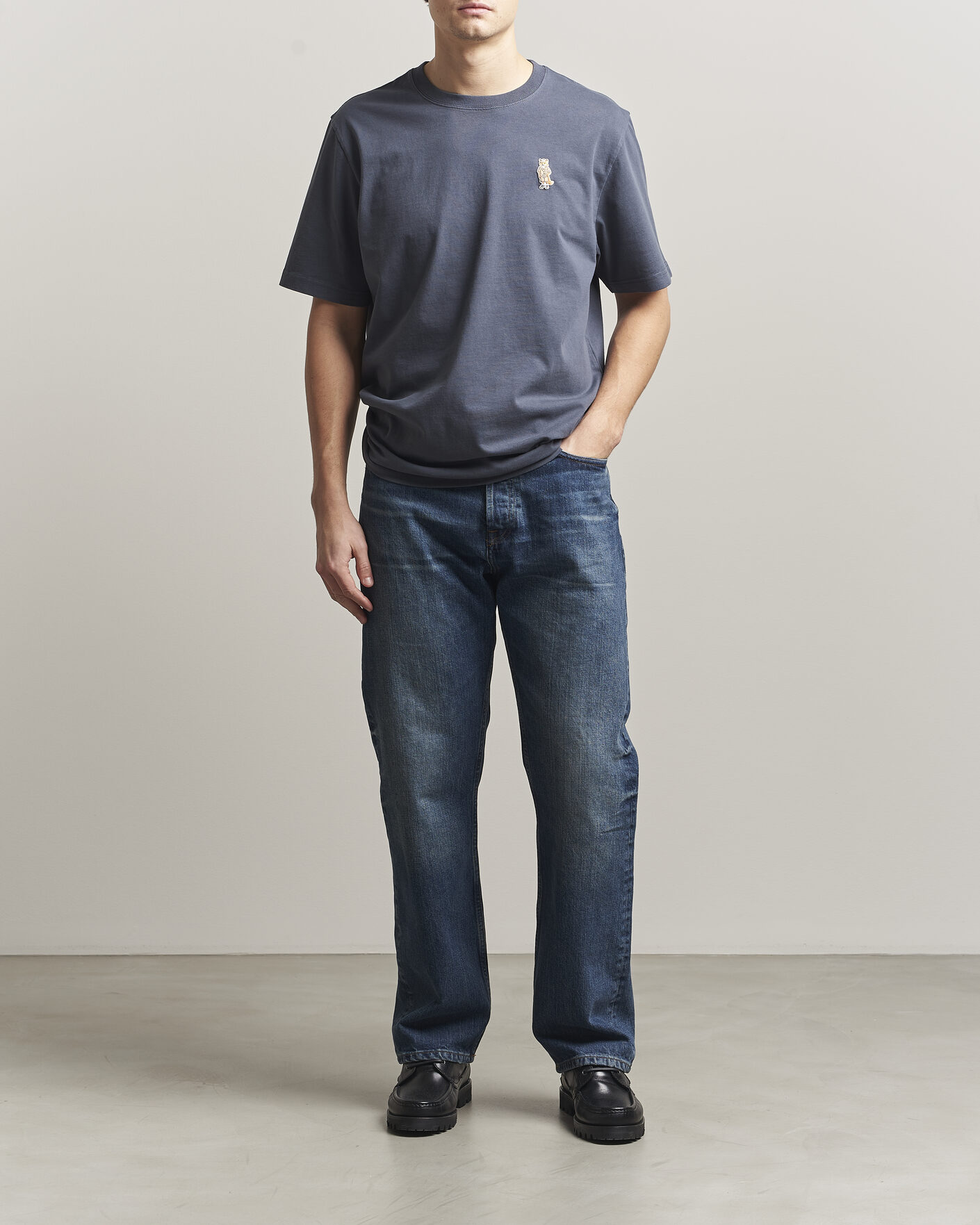 Heren | T-shirts | Maison Kitsuné | Dressed Fox T-Shirt Shadow Blue