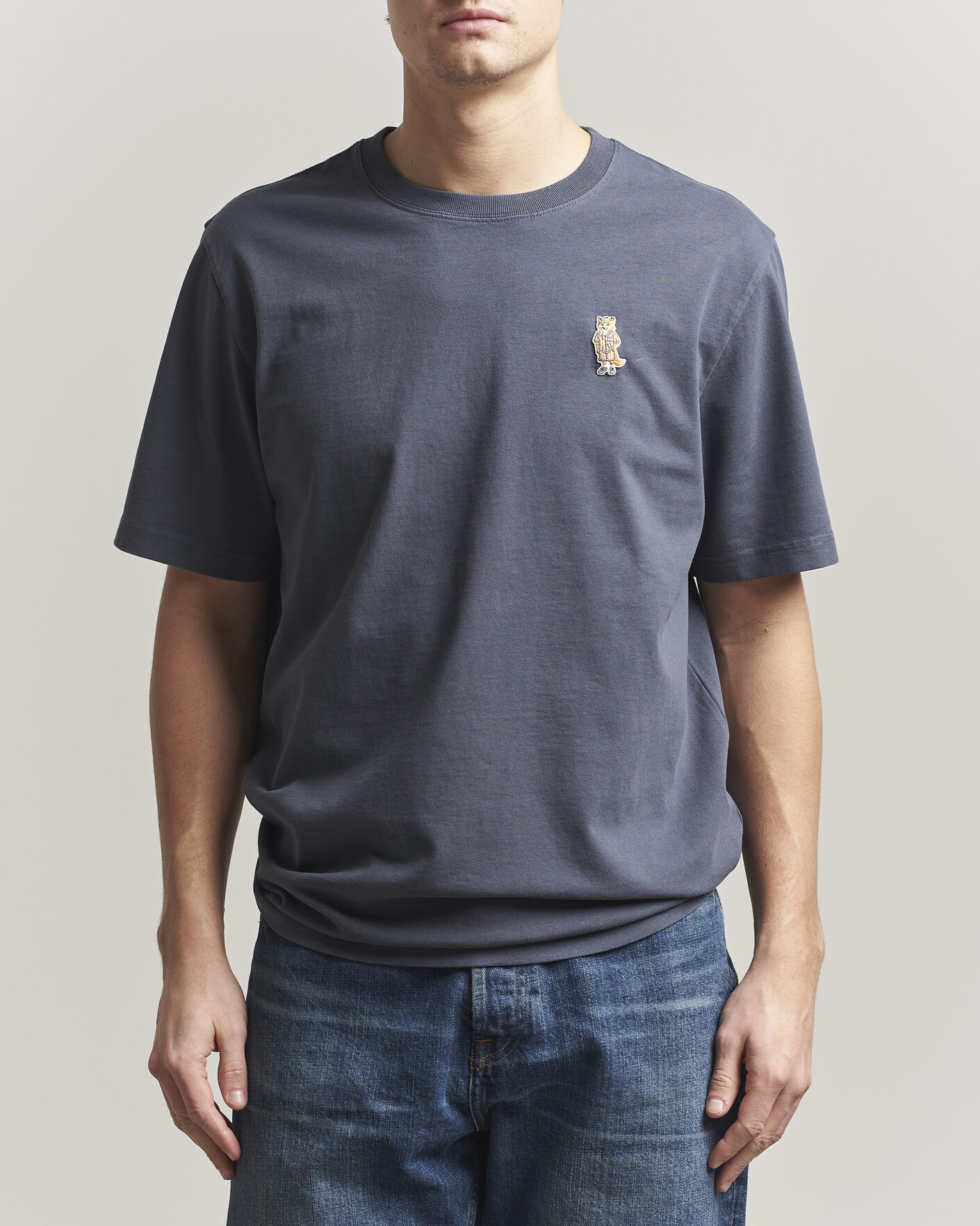 Heren | T-shirts | Maison Kitsuné | Dressed Fox T-Shirt Shadow Blue