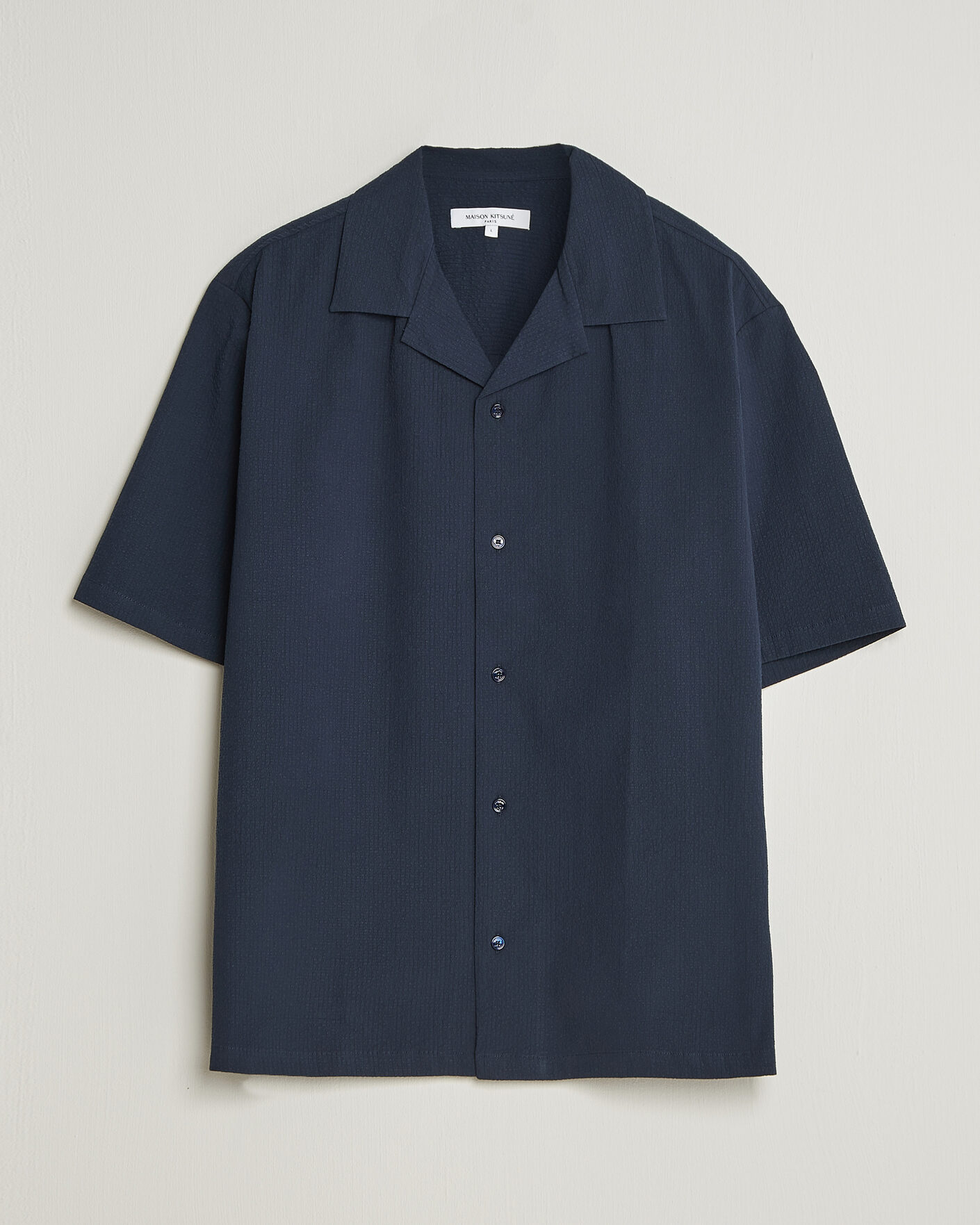 Homme | Chemises | Maison Kitsuné | Seersucker Resort Shirt Navy