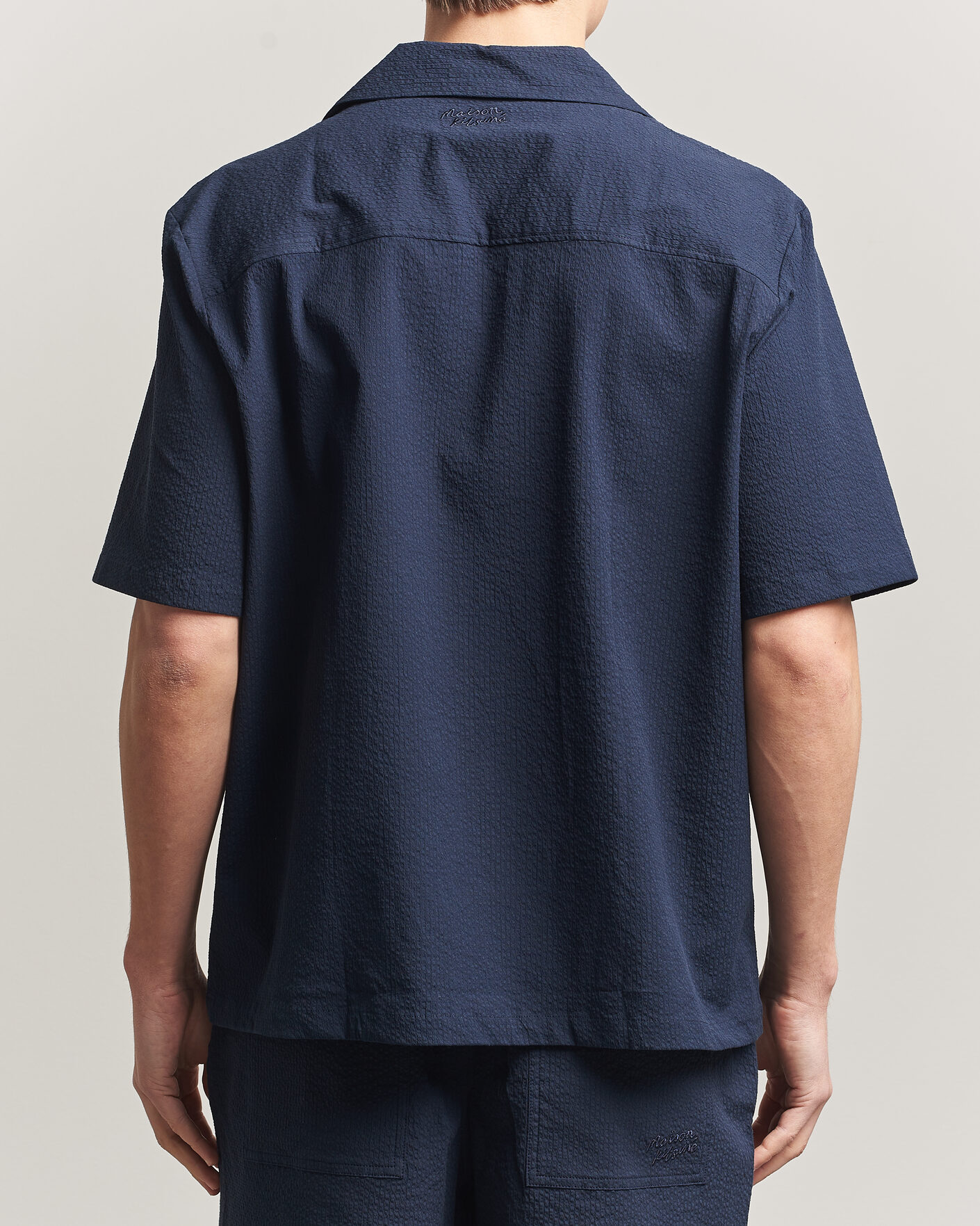 Homme | Chemises | Maison Kitsuné | Seersucker Resort Shirt Navy