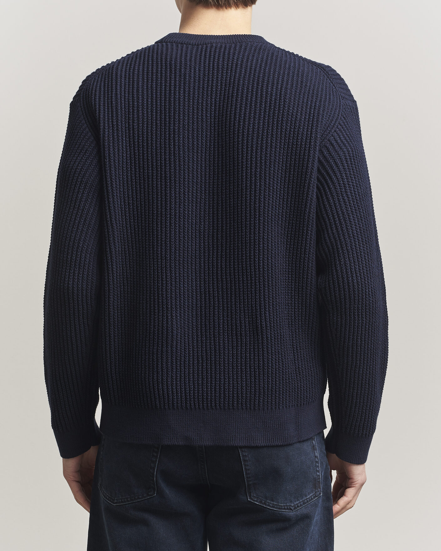 Homme | Pulls Et Tricots | Maison Kitsuné | Tonal Fox Head Rib Knitted Sweater Navy