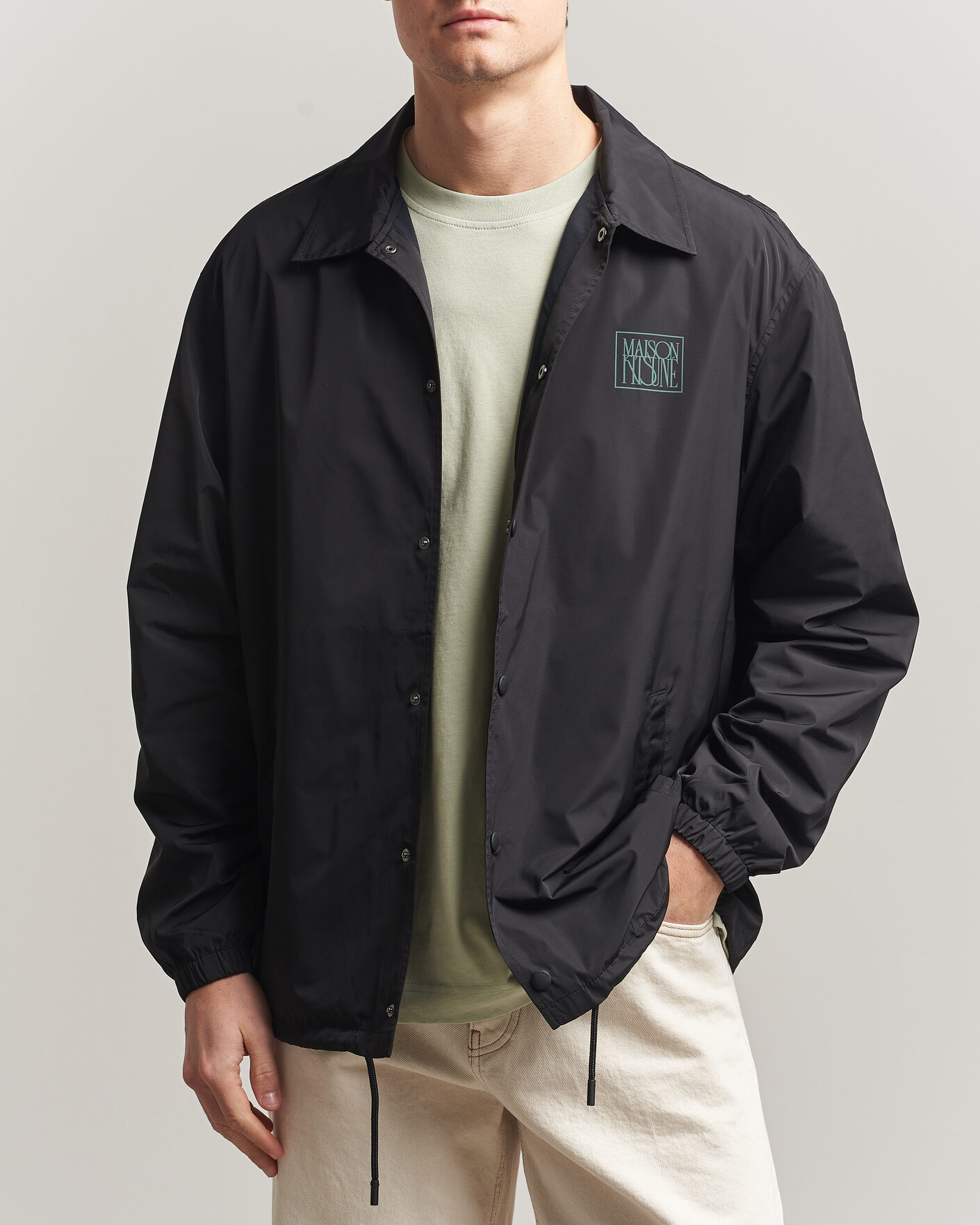 Homme | Manteaux Et Vestes | Maison Kitsuné | Tonal Fox Head Coach Jacket Black