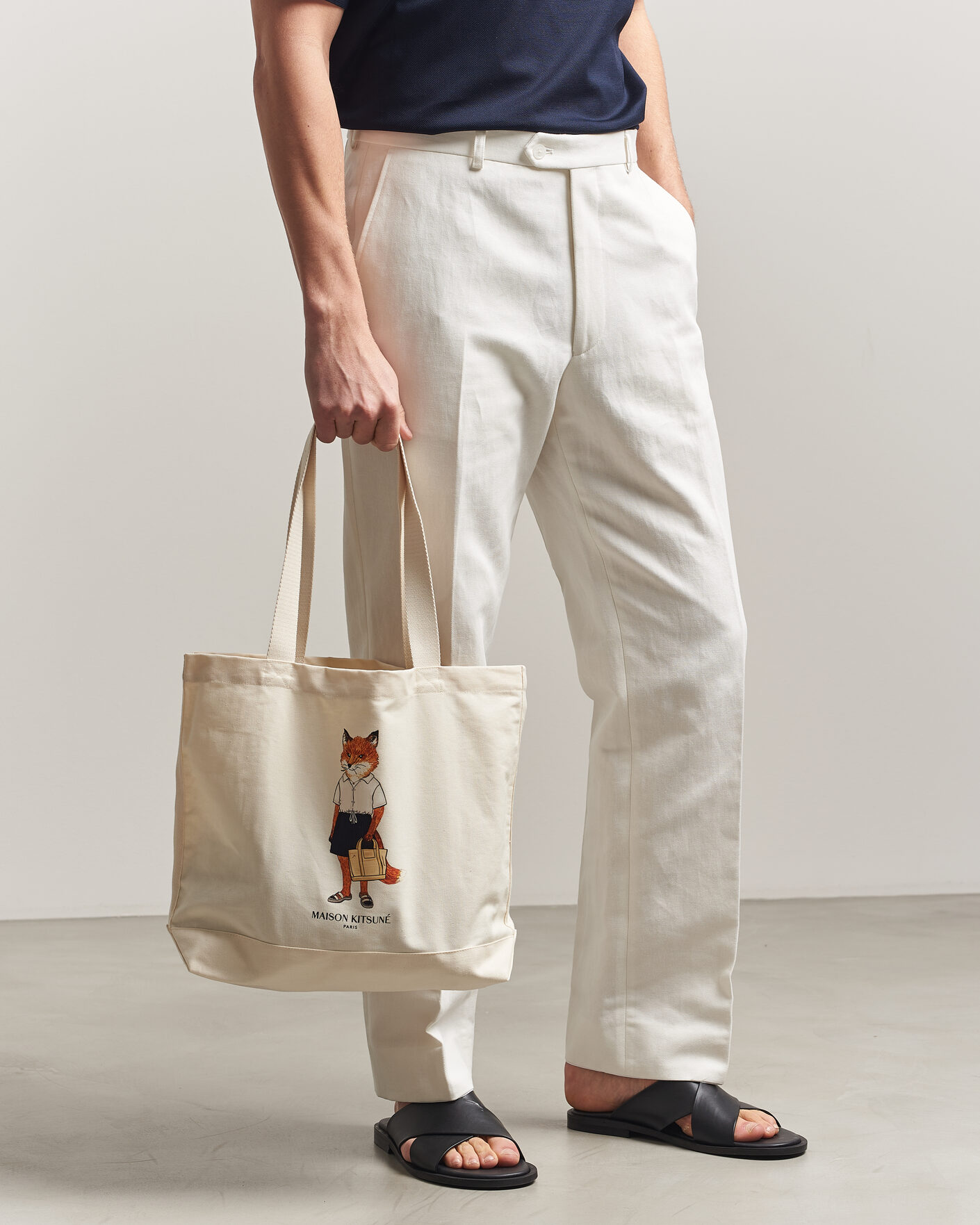 Homme | Sacs | Maison Kitsuné | Dressed Fox Totebag Ecru
