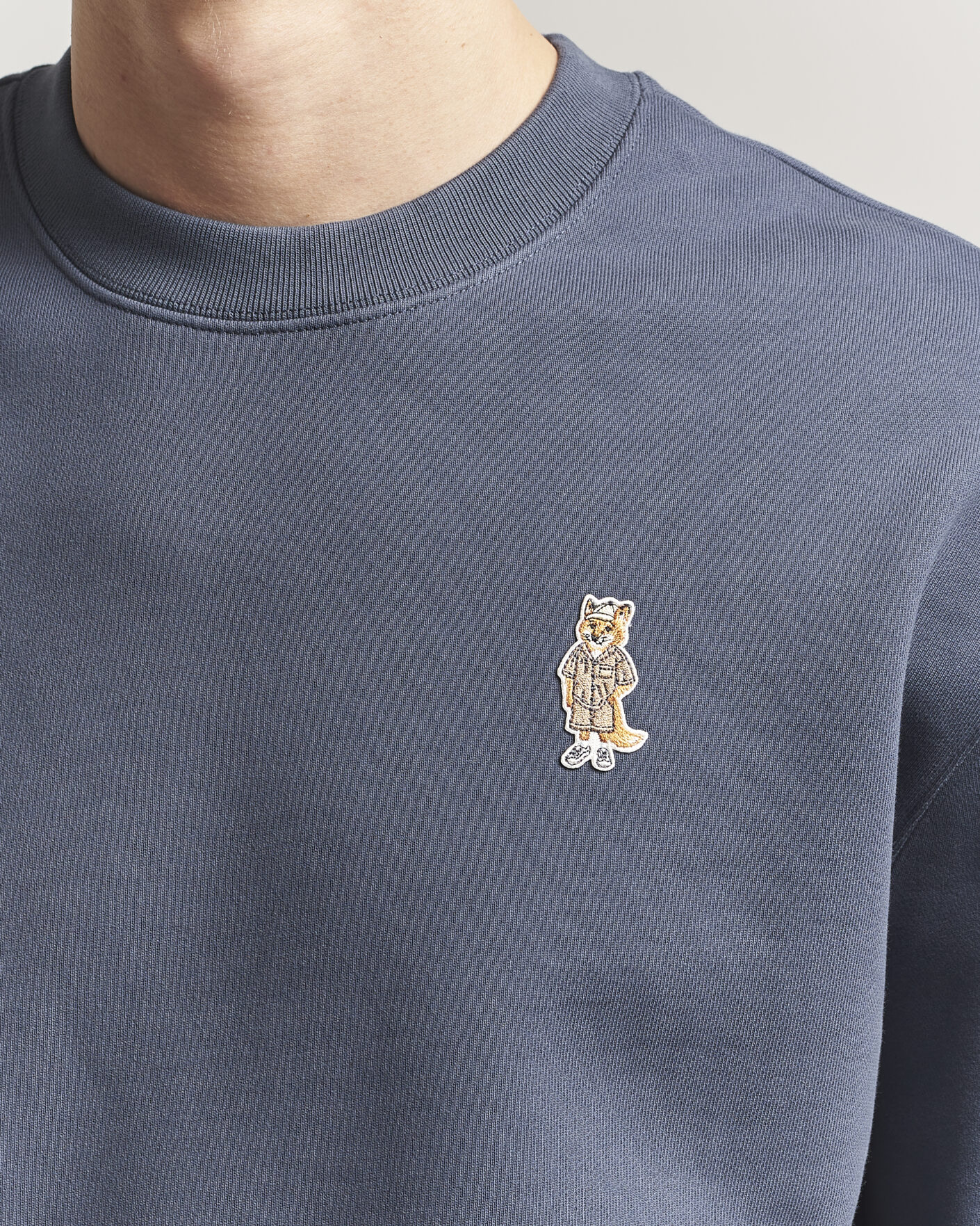 Homme | Pulls Et Tricots | Maison Kitsuné | Dressed Fox Sweatshirt Shadow Blue