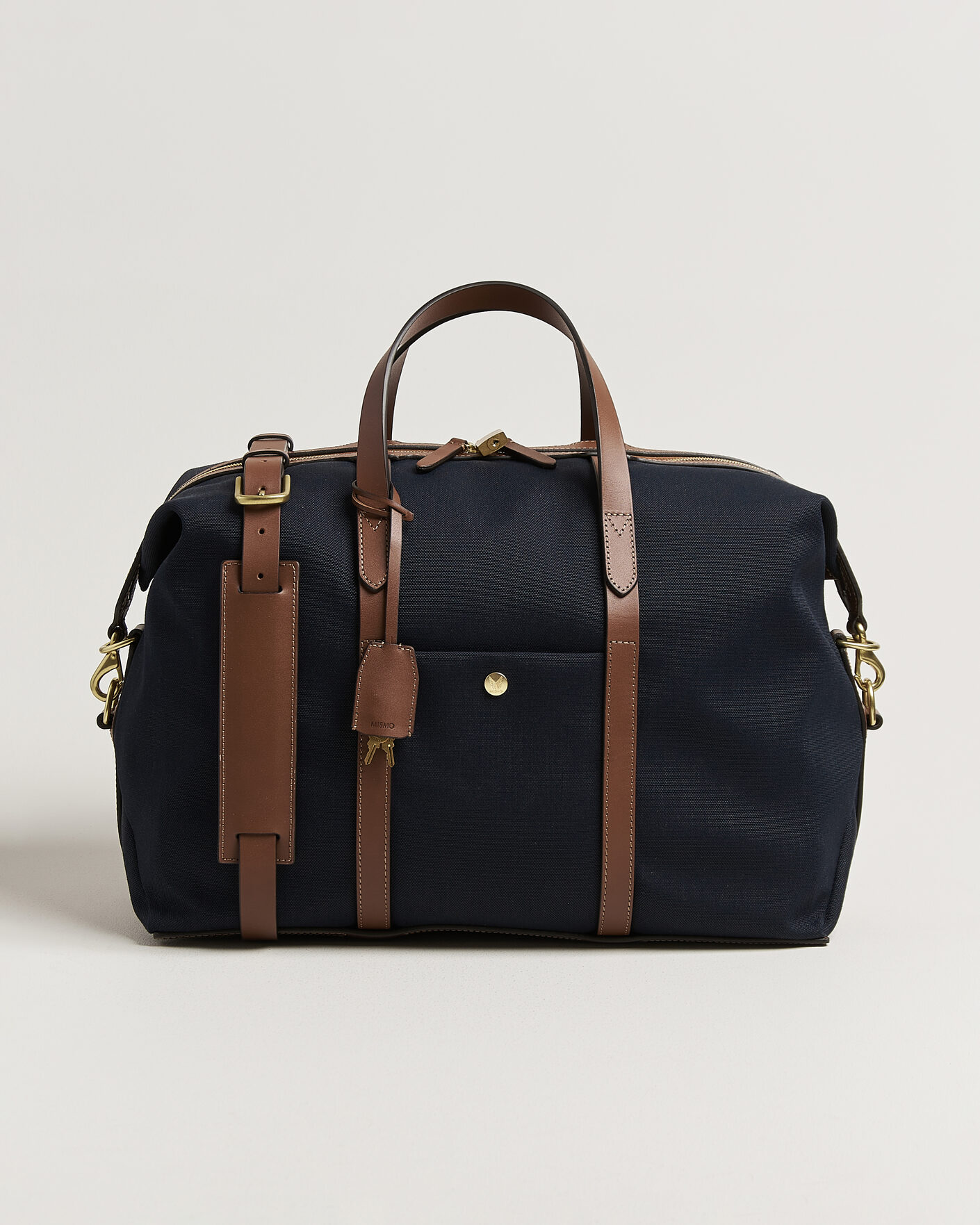 Homme | Sacs | Mismo | M/S Avail 48h Nylon Weekendbag Deep Sea Blue/Cuoio