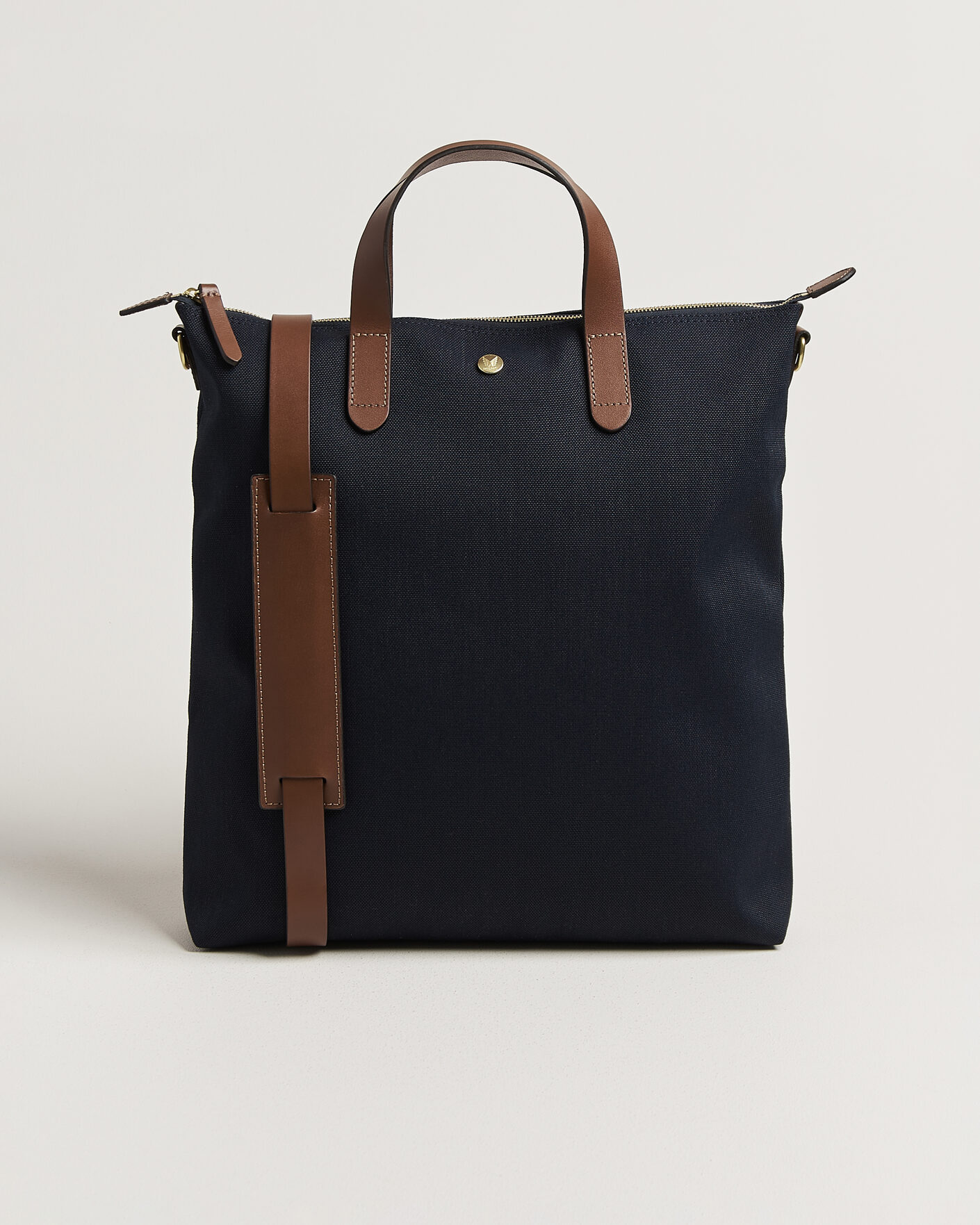 Heren | Tassen | Mismo | M/S Canvas Shopper Deep Sea Blue/Cuoio