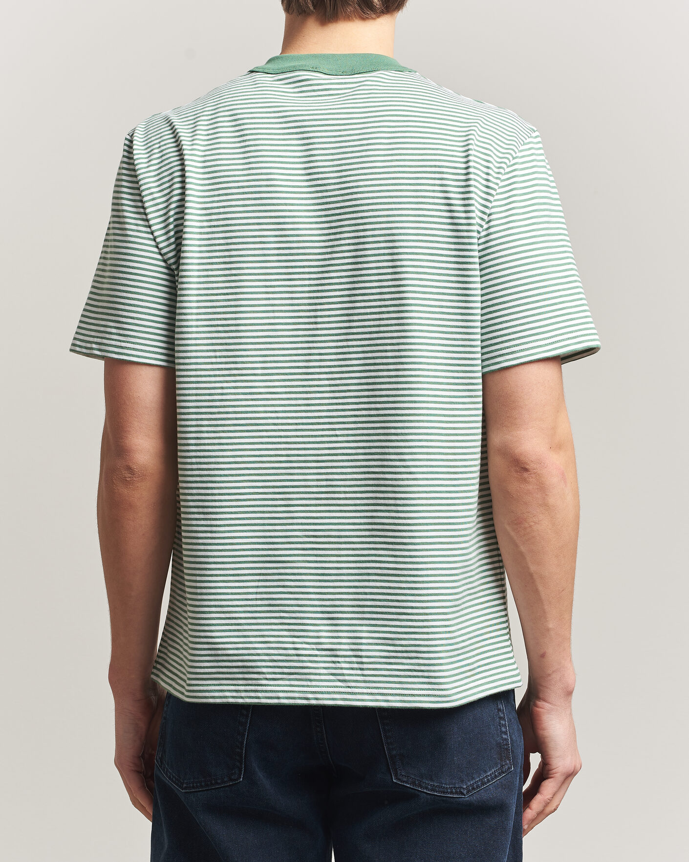 Homme | T-shirts | Armor-lux | Callac Héritage Stripe T-Shirt Ivy/Blanc