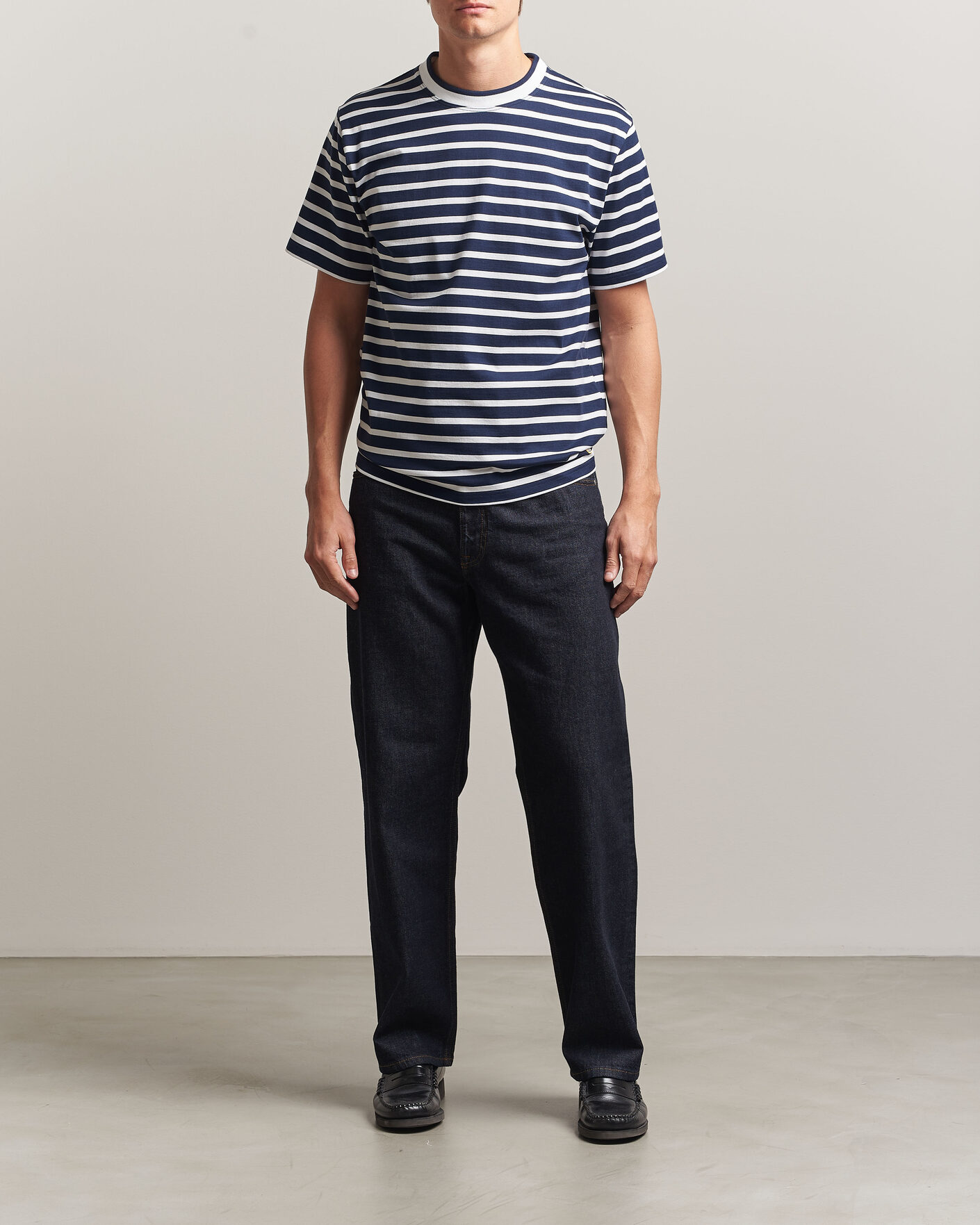 Homme | T-shirts | Armor-lux | Heritage Callac Stripe T-Shirt Marine/Blanc