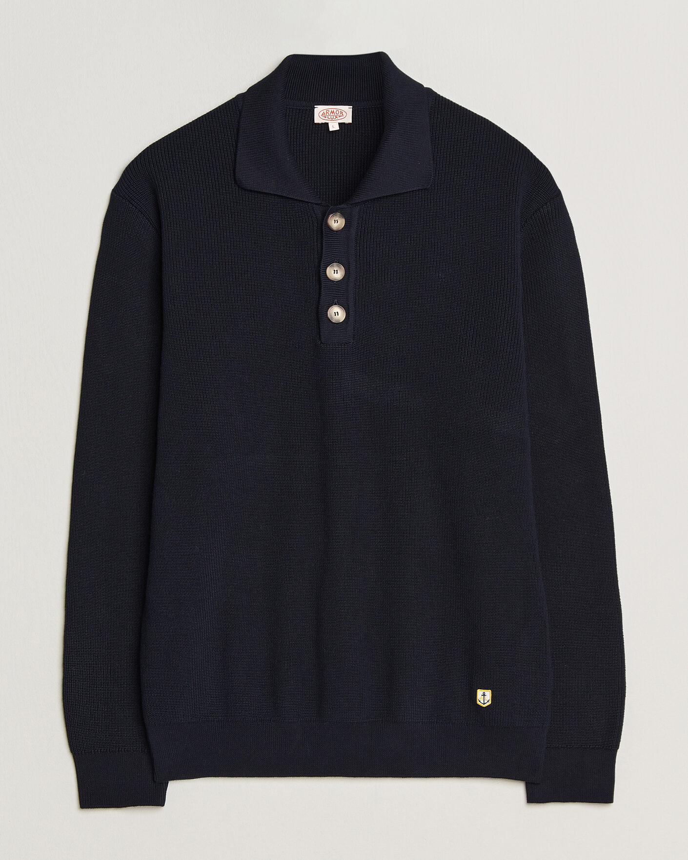 Heren | Truien | Armor-lux | Heritage Knitted Polo Marine Deep
