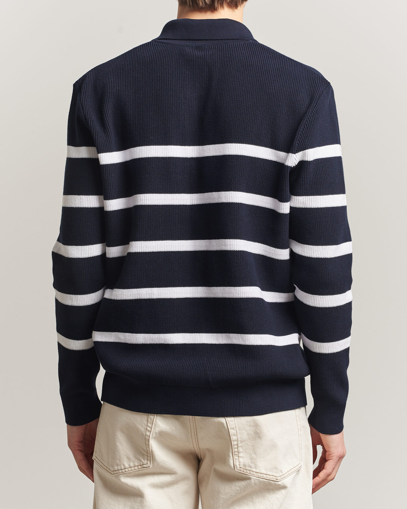 Heren | Truien | Armor-lux | Heritage Knitted Polo Marine/Blanc