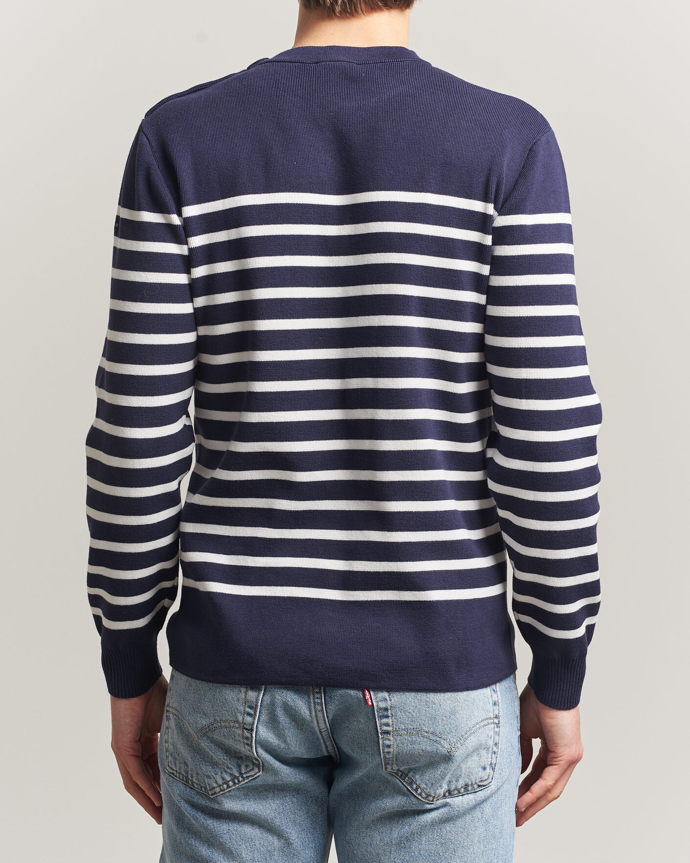 Heren | Truien | Armor-lux | Groix Striped Sweater Navy/Nature