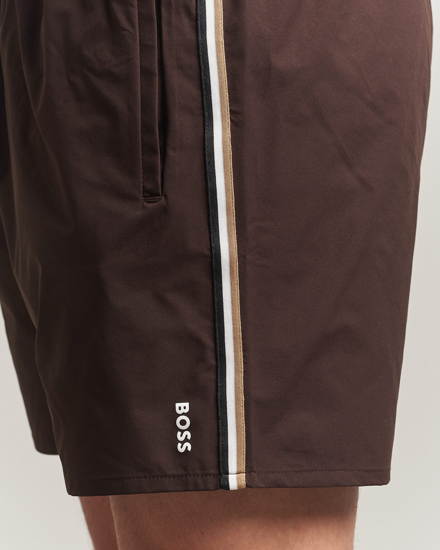 Homme | Maillots De Bain | BOSS BLACK | Iconic Swimshorts Dark Brown