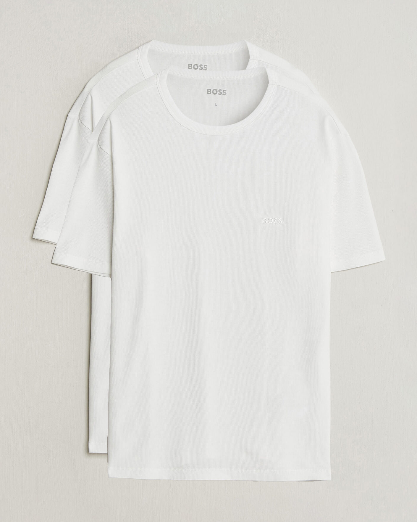 Heren | T-shirts | BOSS BLACK | 2-Pack Ribbed T-Shirt White