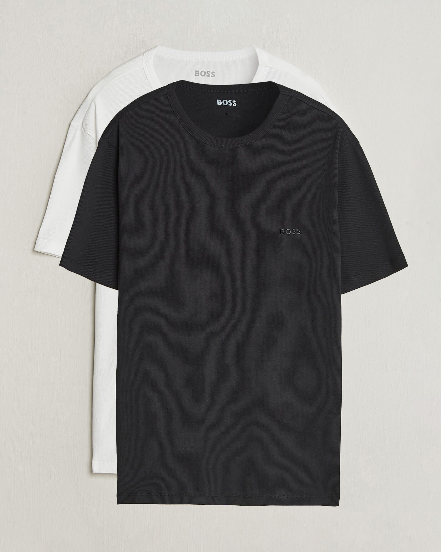 Homme | T-shirts | BOSS BLACK | 2-Pack Ribbed T-Shirt White/Black